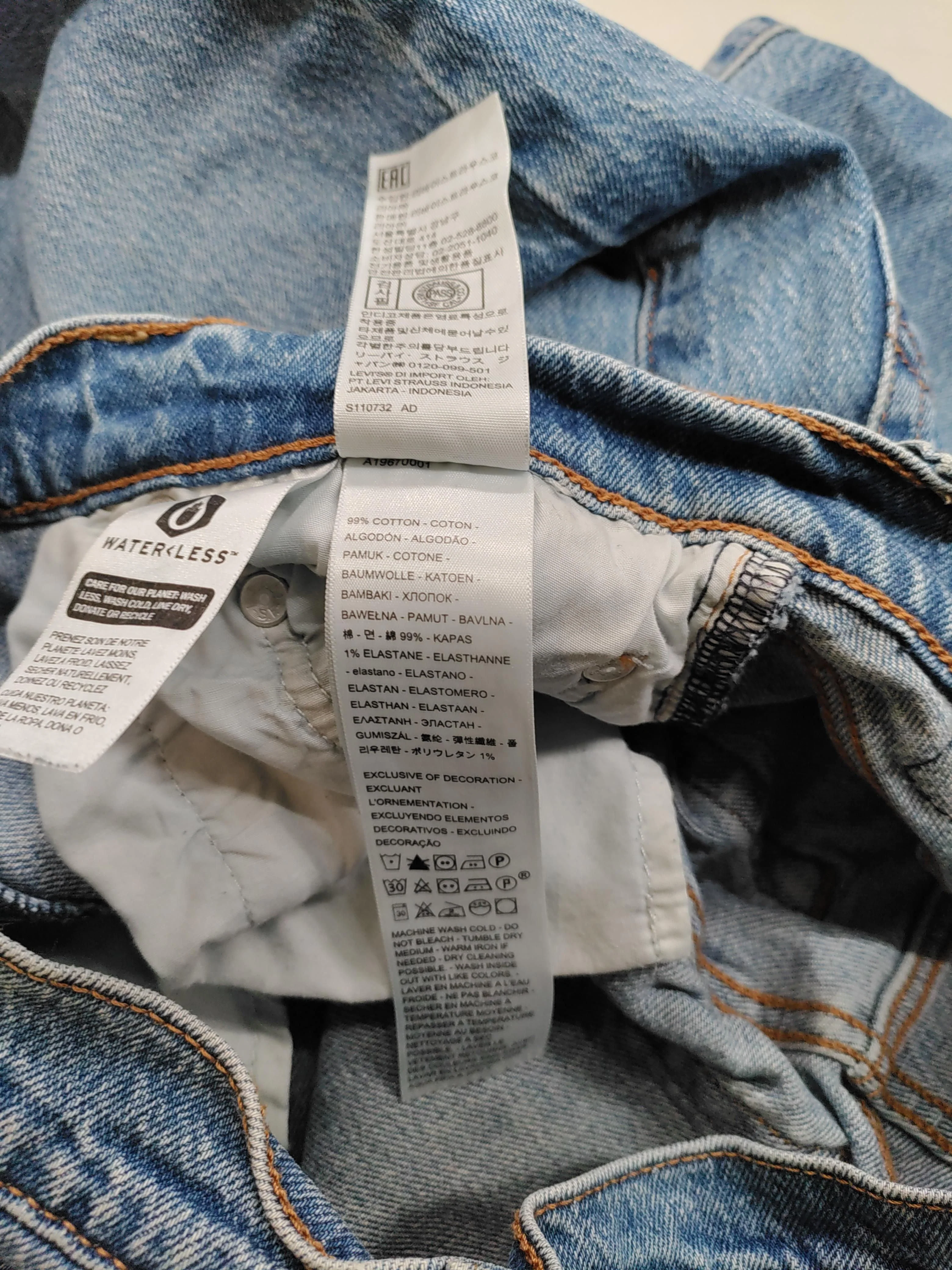 Levi’s Women's Jeans UK 8 Blue Cotton with Elastane Wide-Leg - Image 6