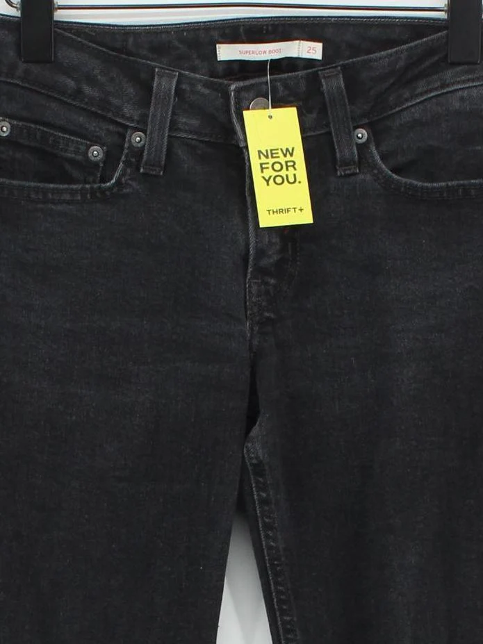 Levi’s Women's Jeans W 25 in Black Cotton with Polyester, Elastane Flared - Image 3