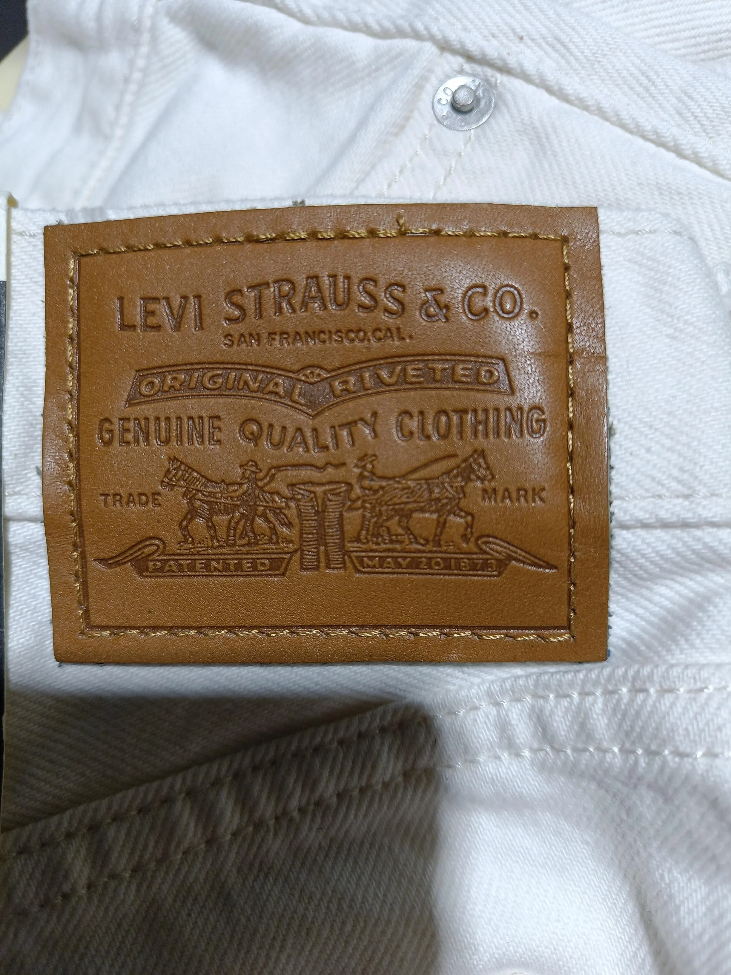 Levi’s Women's Jeans W 27 in Cream 100% Cotton Wide-Leg - Image 5