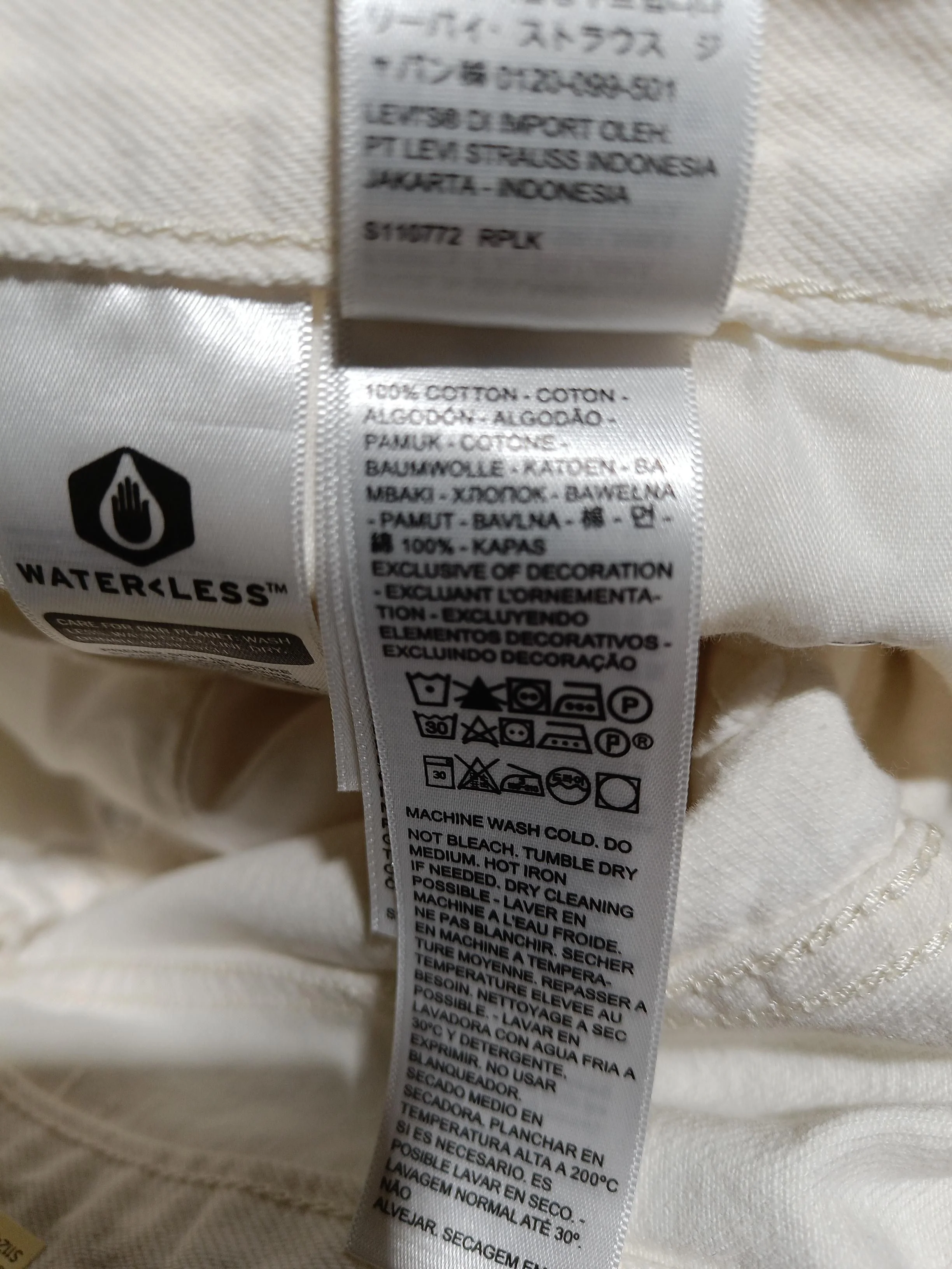 Levi’s Women's Jeans W 27 in Cream 100% Cotton Wide-Leg - Image 6