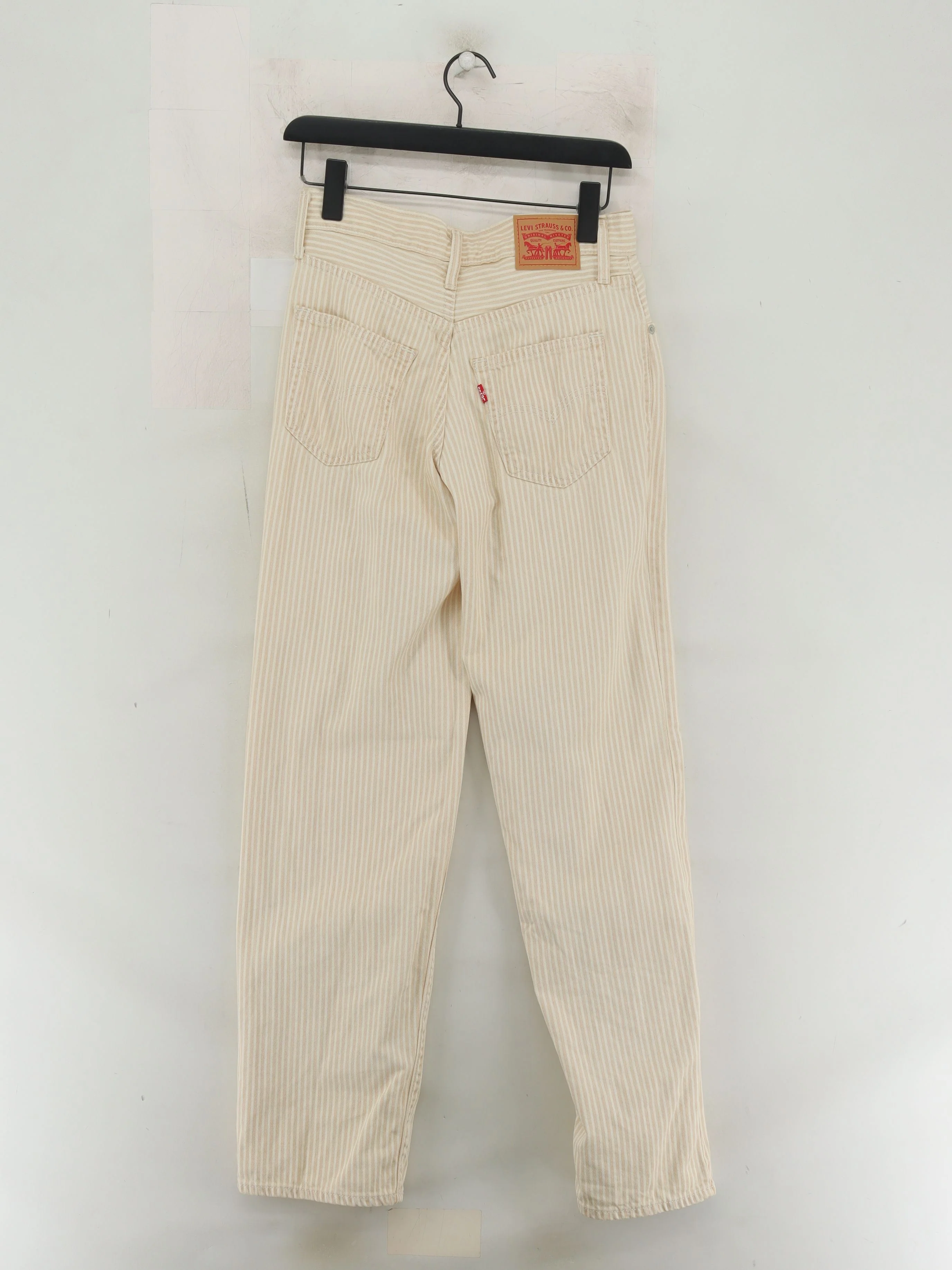 Levi’s Women's Jeans XS Cream Striped 100% Cotton Straight - Image 2