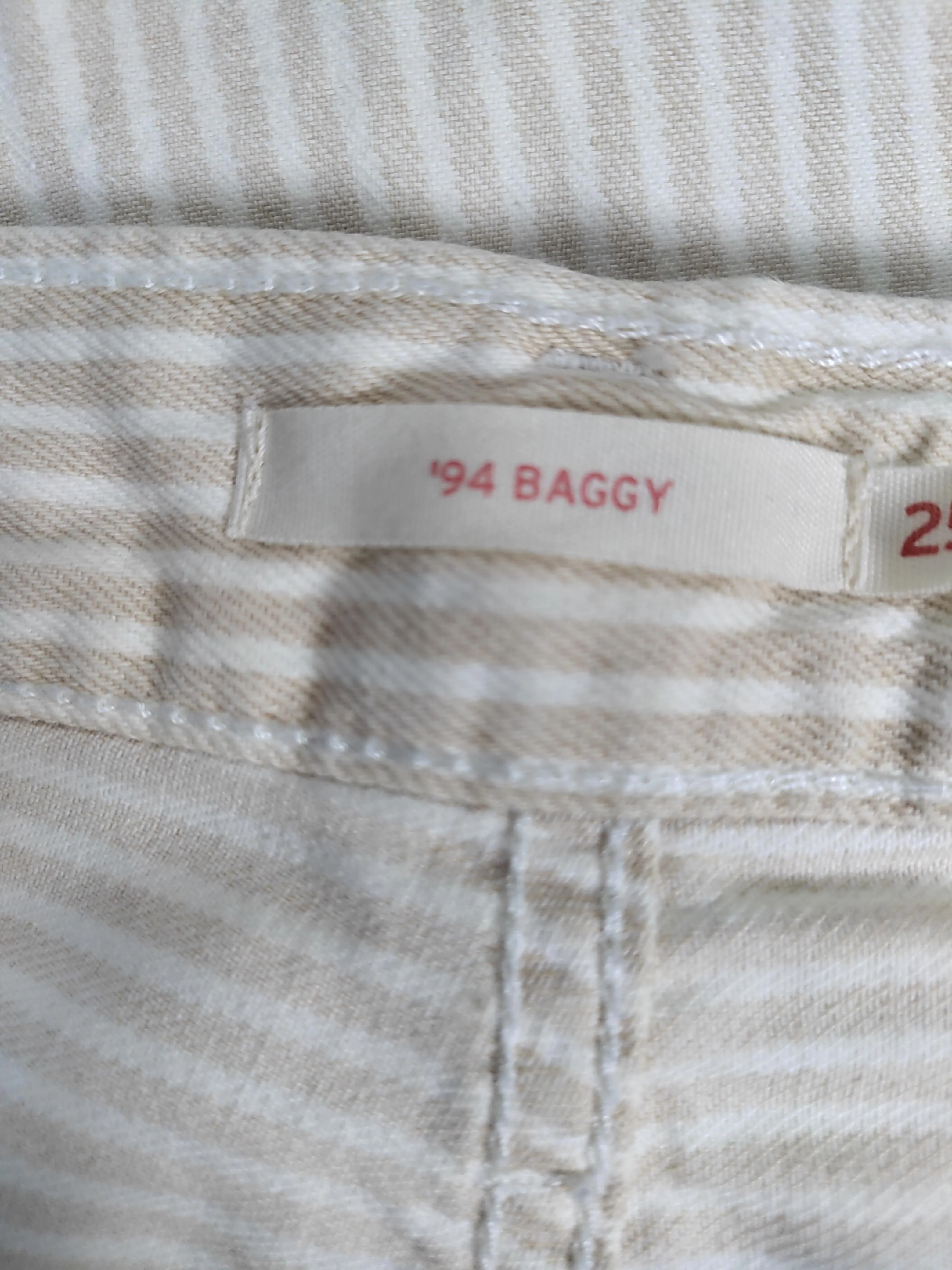 Levi’s Women's Jeans XS Cream Striped 100% Cotton Straight - Image 5