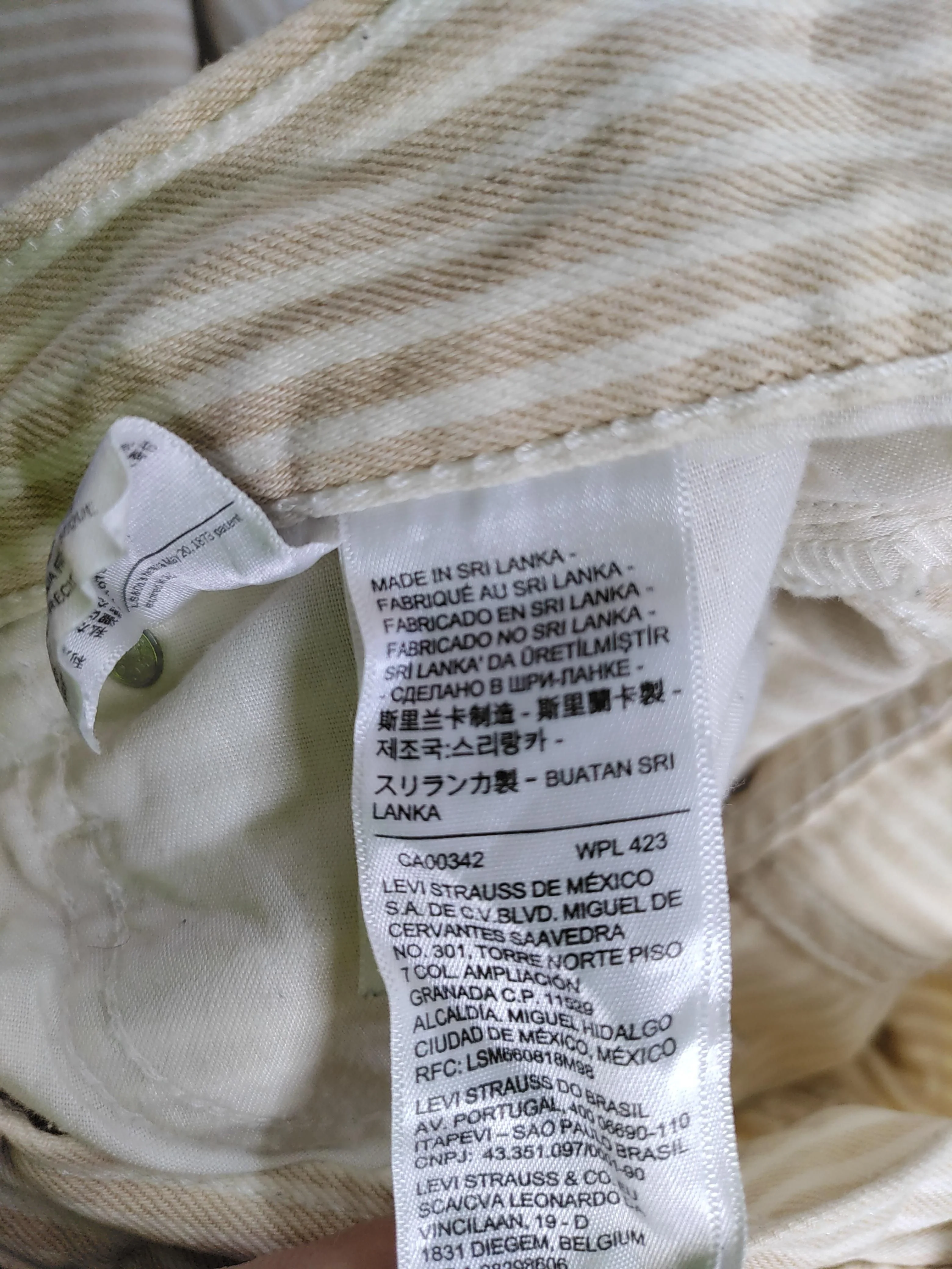 Levi’s Women's Jeans XS Cream Striped 100% Cotton Straight - Image 6