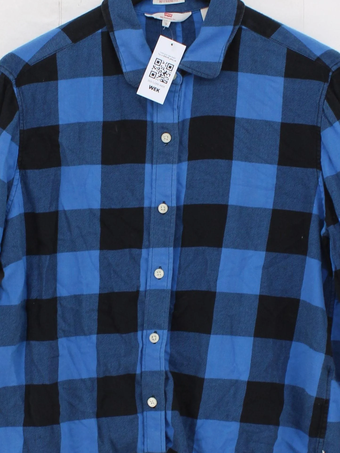 Levi’s Women's Shirt M Multi Checkered 100% Cotton Long Sleeve Collared Basic - Image 3