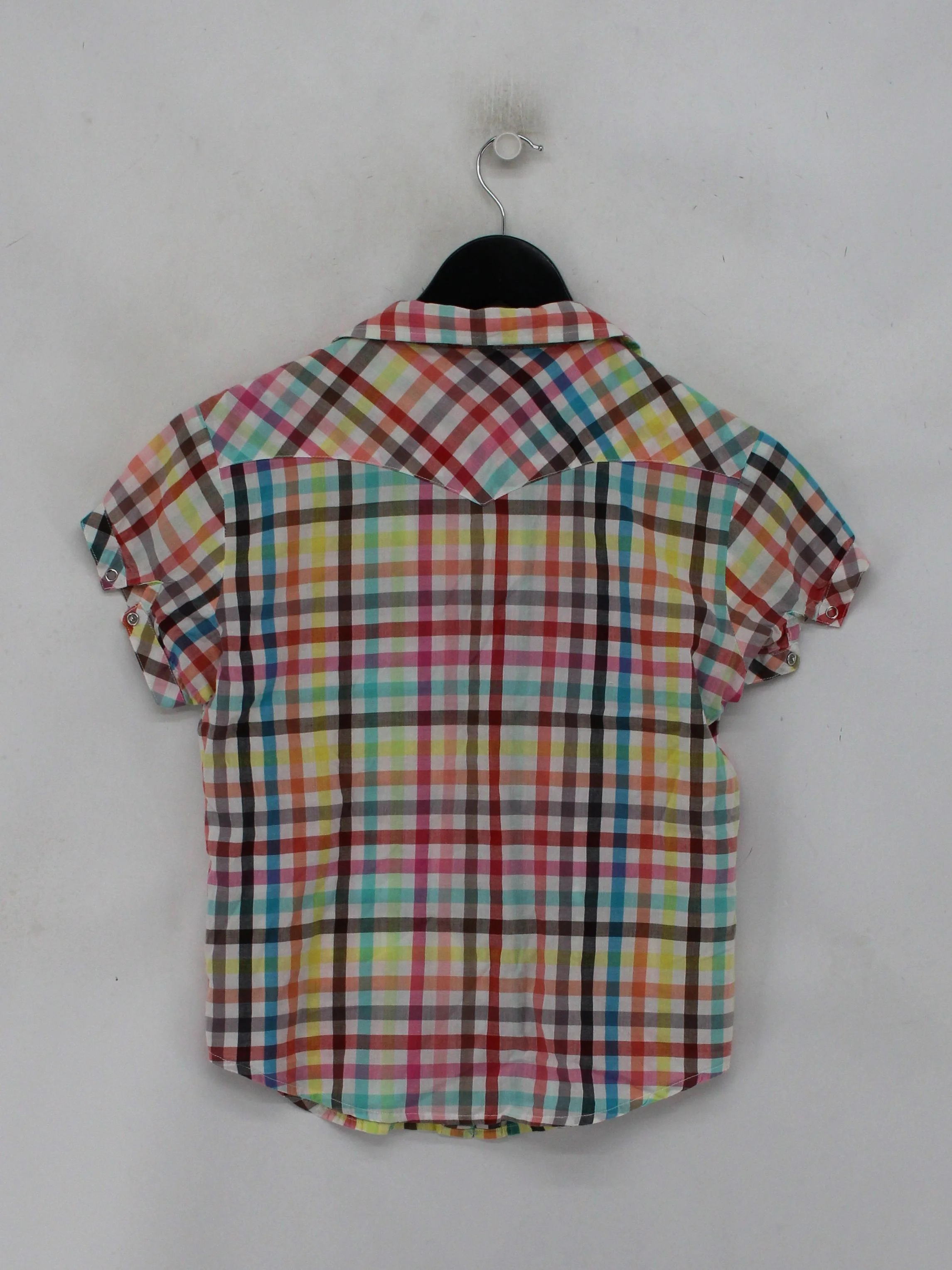 Levi’s Women's Shirt M Multi Checkered 100% Cotton Short Sleeve Collared Basic - Image 2