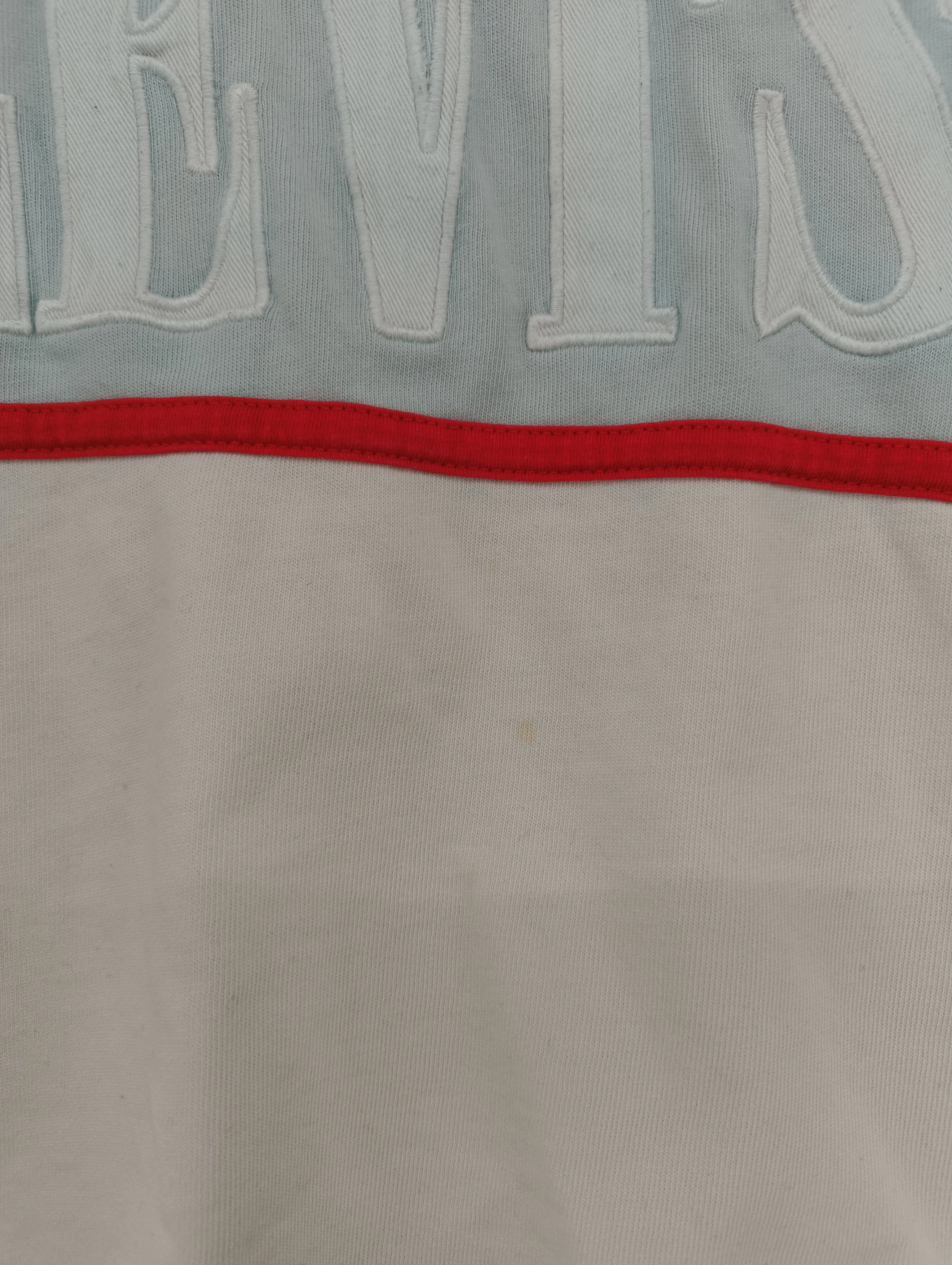 Levi’s Women's T-Shirt L White Striped 100% Cotton Short Sleeve Round Neck Basic - Image 5