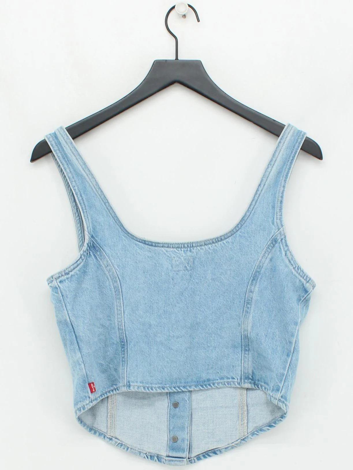 Levi’s Women's Top M Blue 100% Cotton Sleeveless Square Neck Basic - Image 2