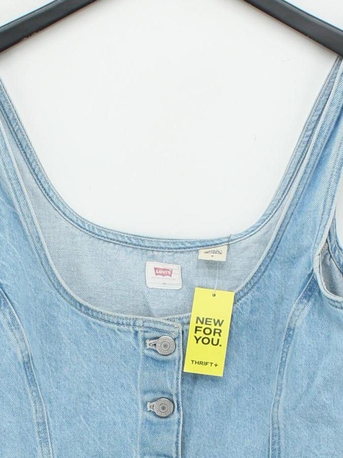 Levi’s Women's Top M Blue 100% Cotton Sleeveless Square Neck Basic - Image 3