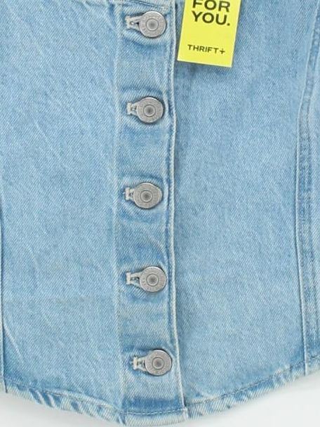 Levi’s Women's Top M Blue 100% Cotton Sleeveless Square Neck Basic - Image 4