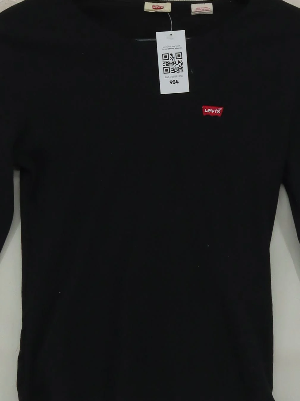 Levi’s Women's Top S Black Cotton with Polyester, Elastane Basic - Image 3