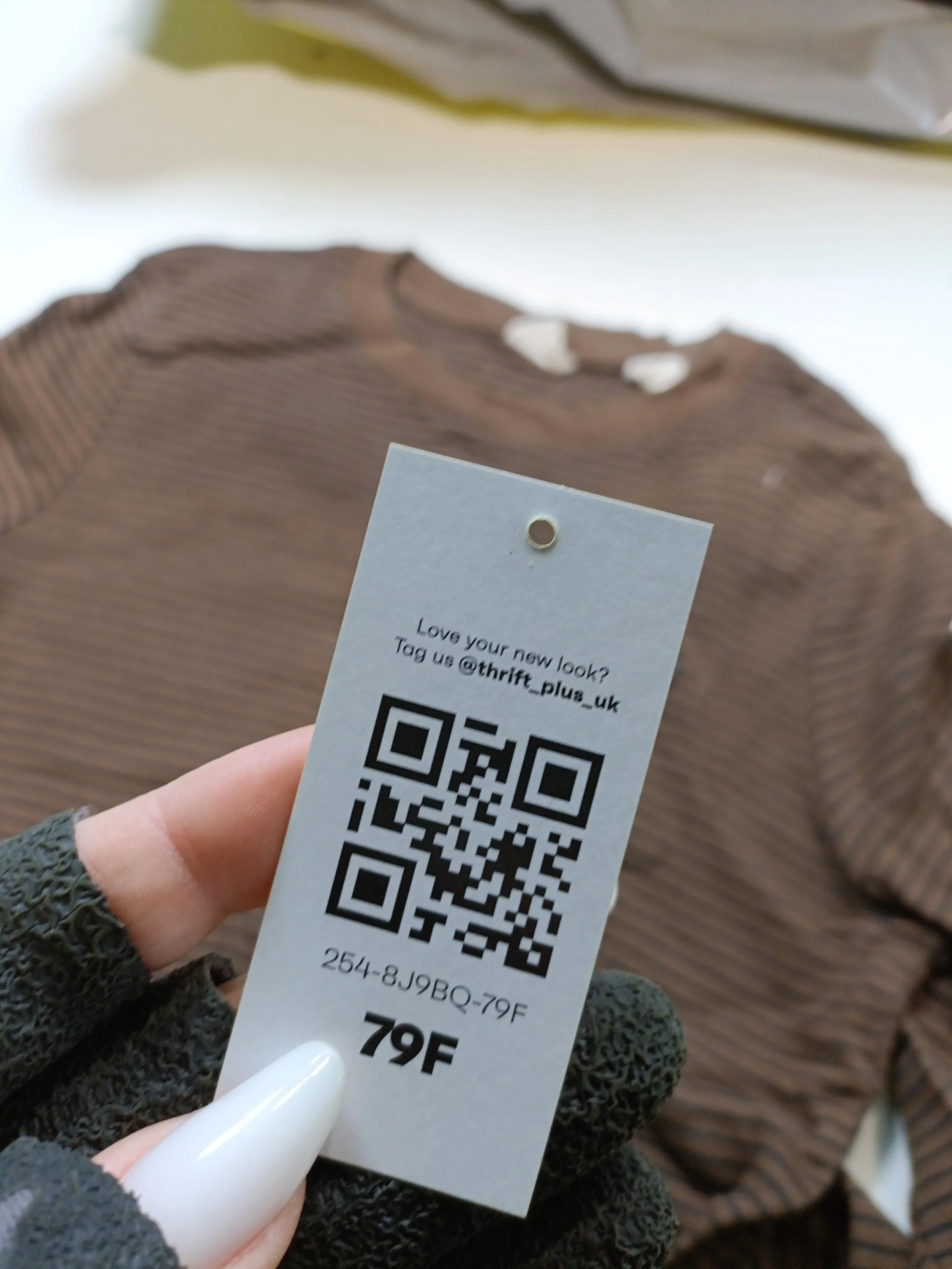 Levi’s Women's Top S Brown Striped 100% Other Long Sleeve Round Neck Basic - Image 6