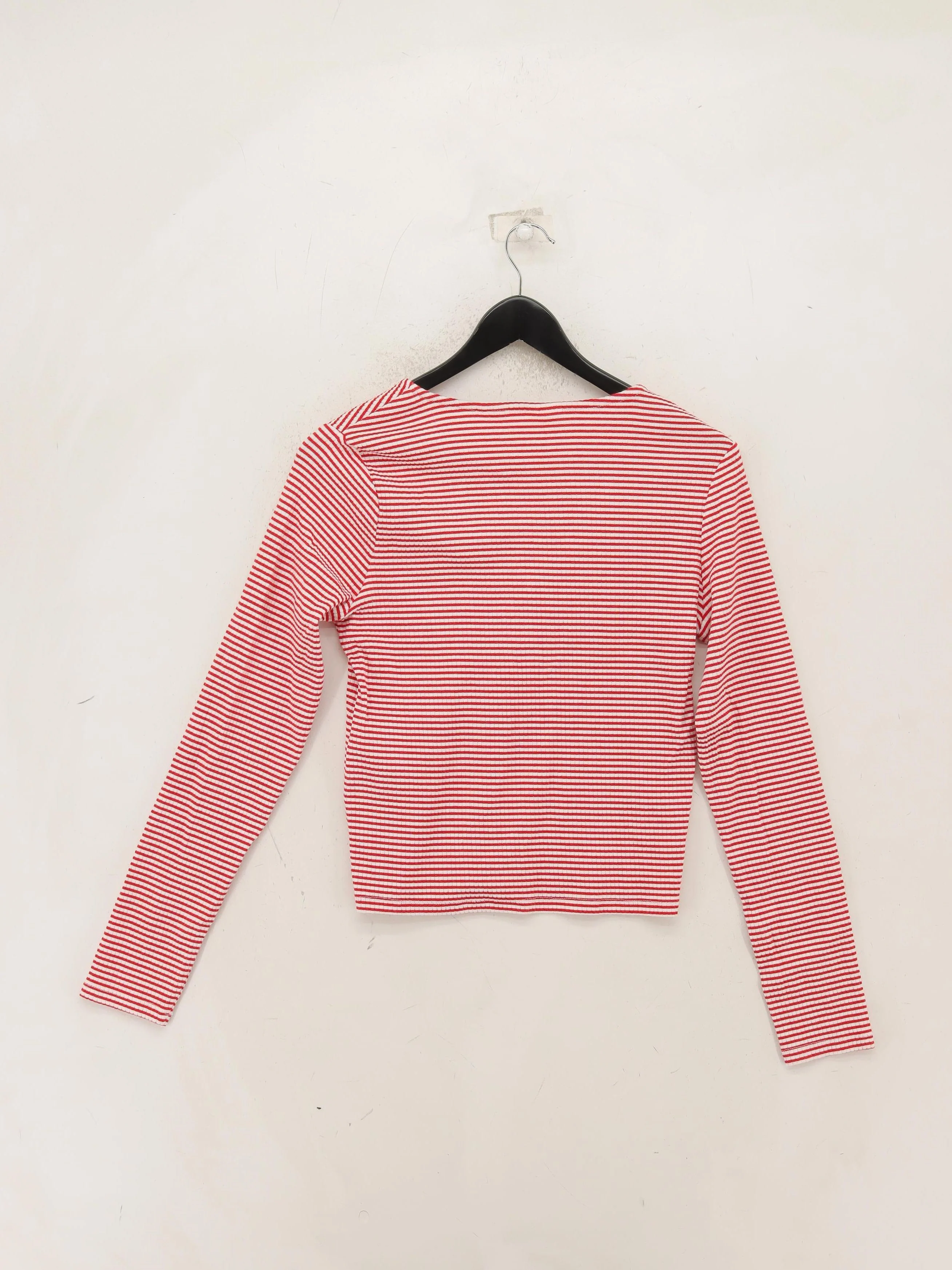 Levi’s Women's Top S Red Striped 100% Cotton Long Sleeve Round Neck Basic - Image 2