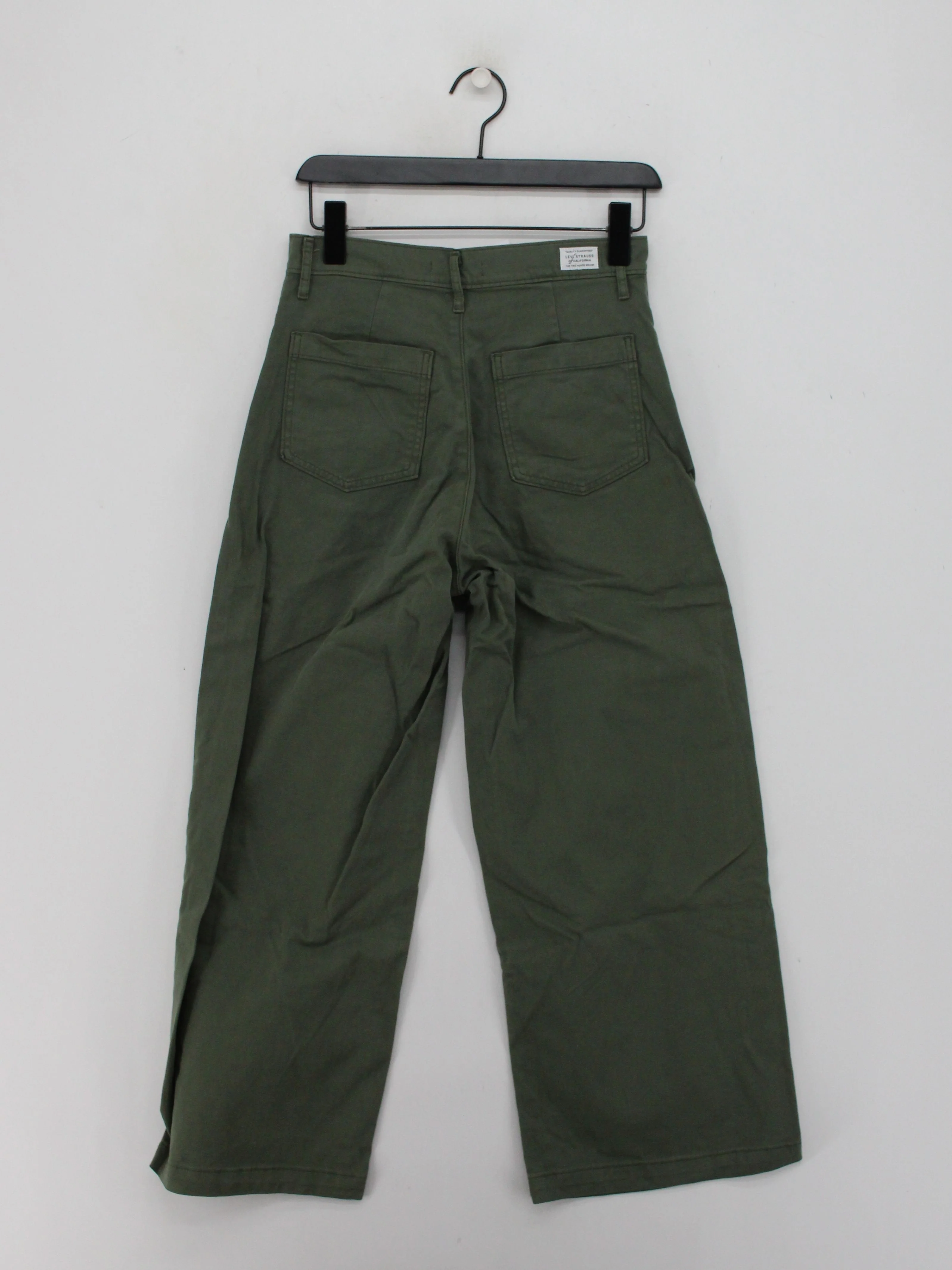 Levi’s Women's Trousers M Green 100% Cotton Wide-Leg Chino - Image 2