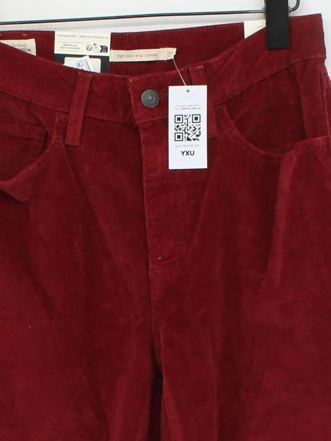 Levi’s Women's Trousers W 27 in Red Cotton with Elastane Chino New with tags - Image 3