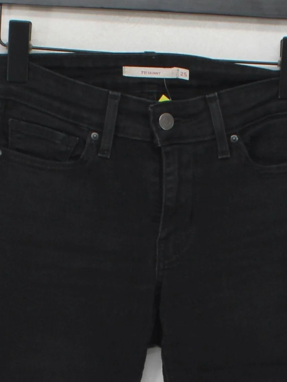 Levi's Line 8 Women's Jeans W 25 in Black Cotton with Polyester, Elastane Skinny - Image 3