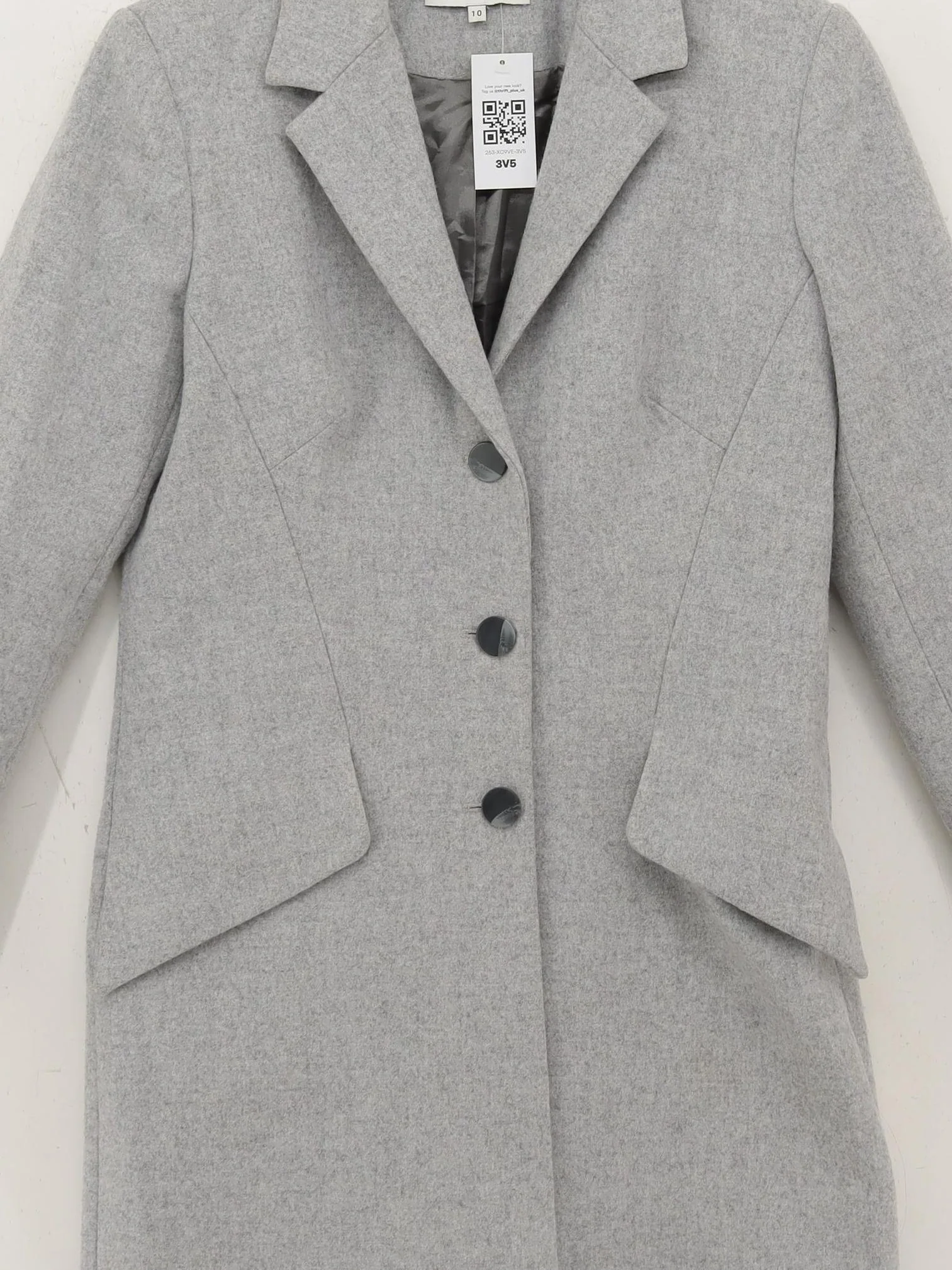 Libby Women's Coat UK 10 Grey Wool with Polyester Overcoat - Image 3