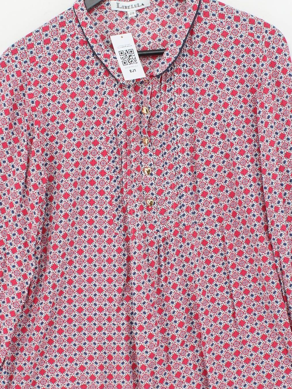 Libelula Women's Shirt UK 16 Multi 100% Rayon Long Sleeve Collared Basic - Image 3