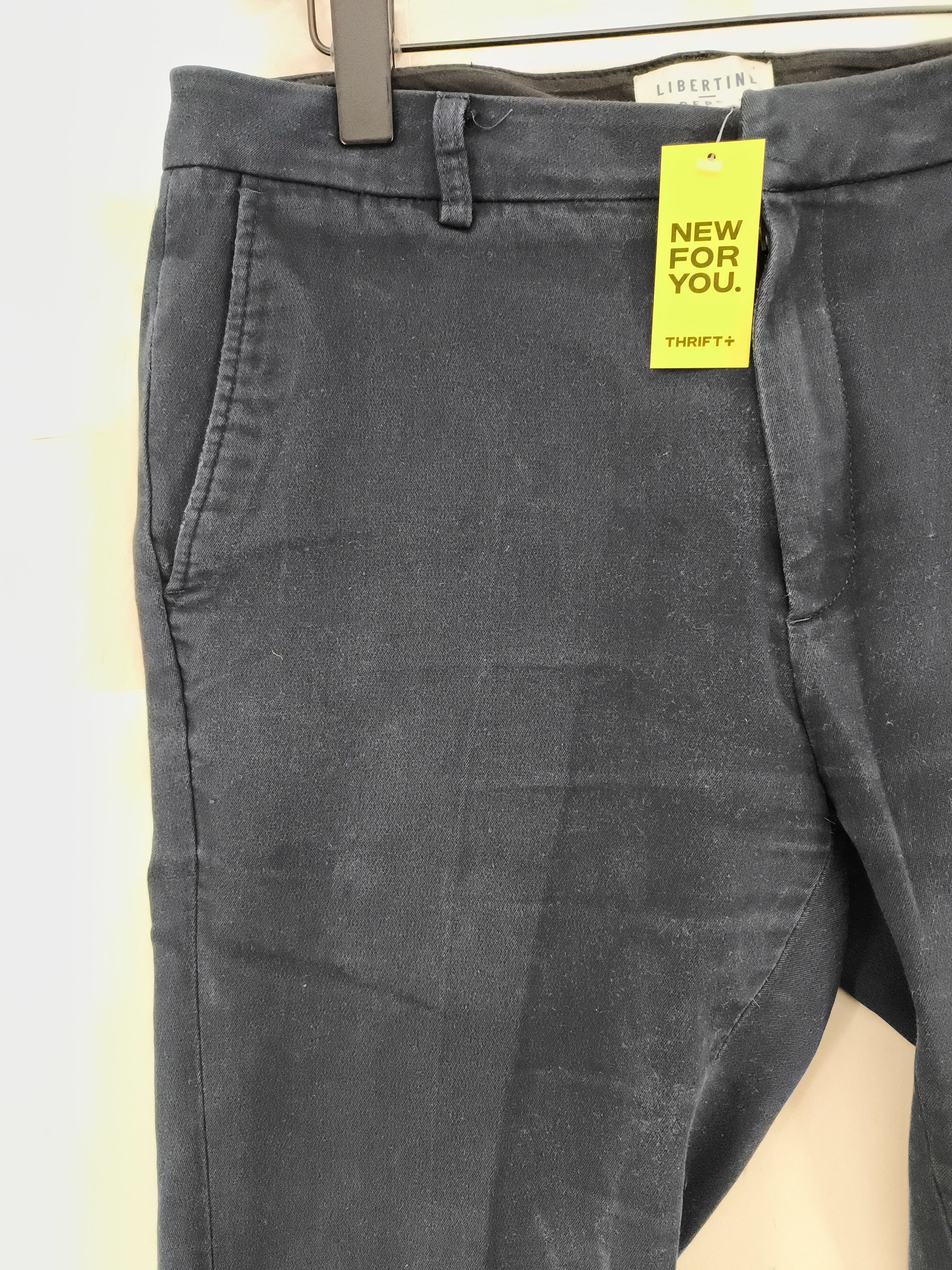 Libertine Men's Trousers M Blue Cotton with Polyester, Elastane Tapered Chino - Image 6