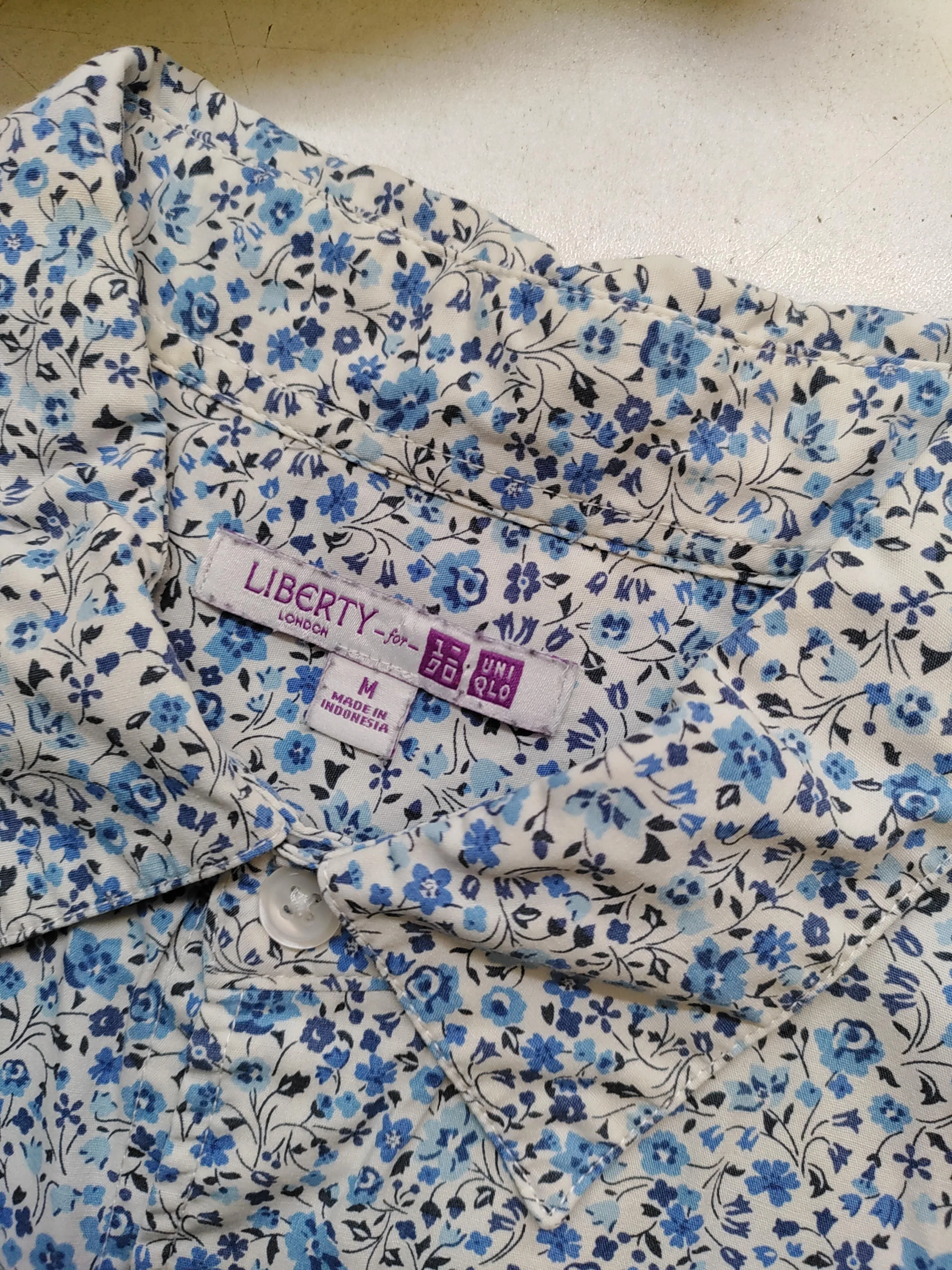 Liberty London X Uniqlo Men's Shirt M White Floral 100% Cotton Basic - Image 5