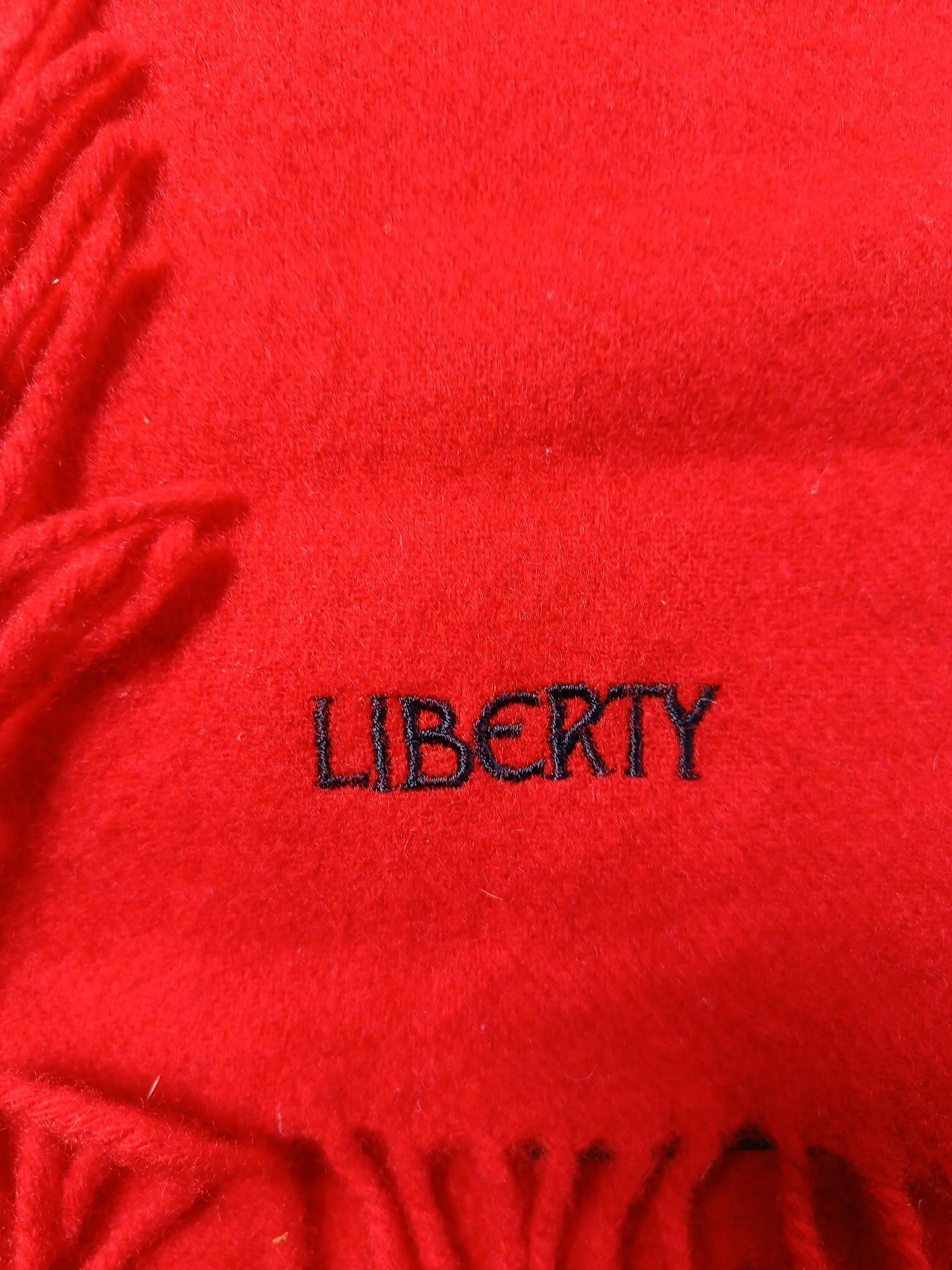 Liberty Men's Scarf Red 100% Wool Scarf - Image 5