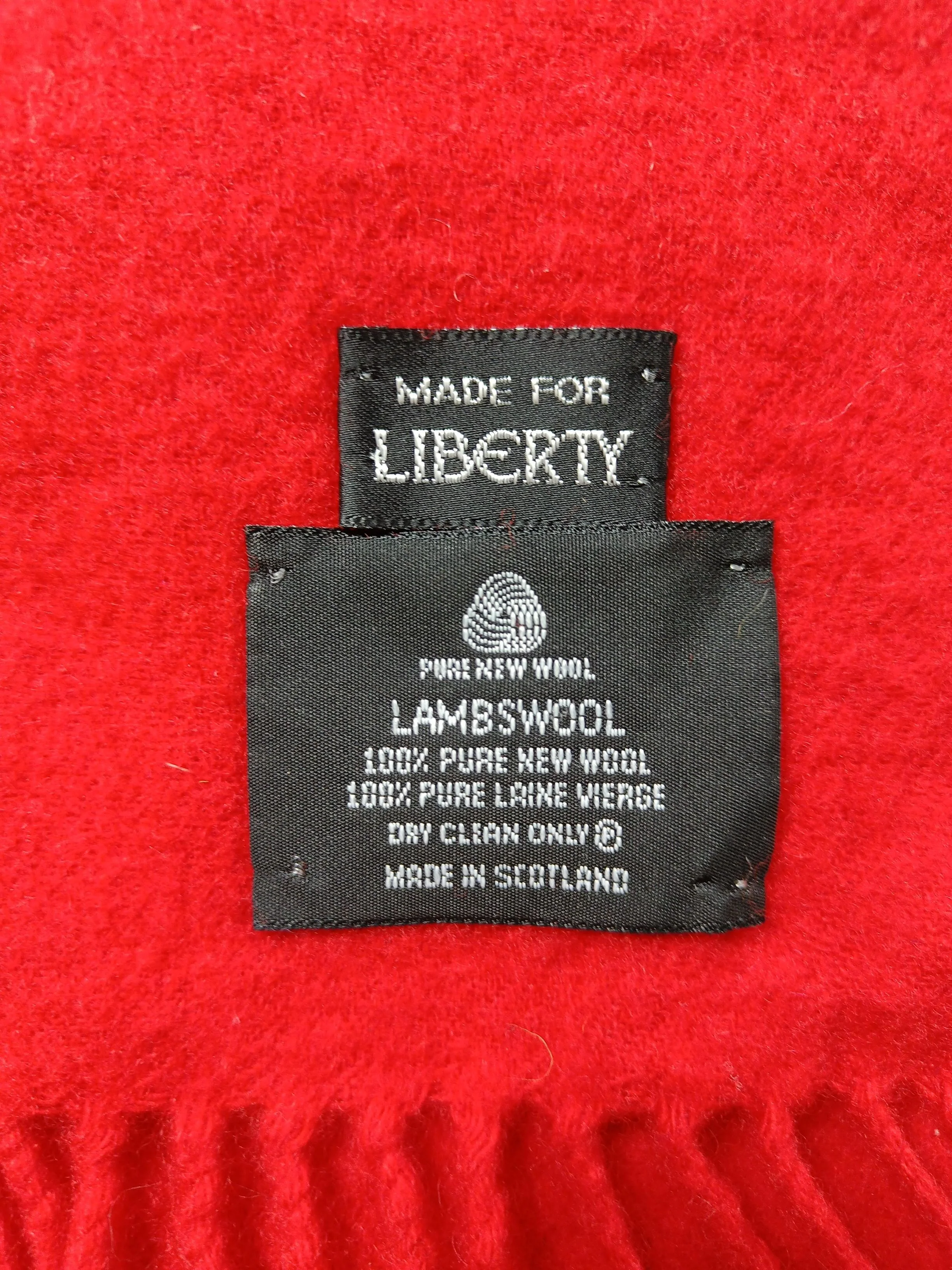 Liberty Men's Scarf Red 100% Wool Scarf - Image 6