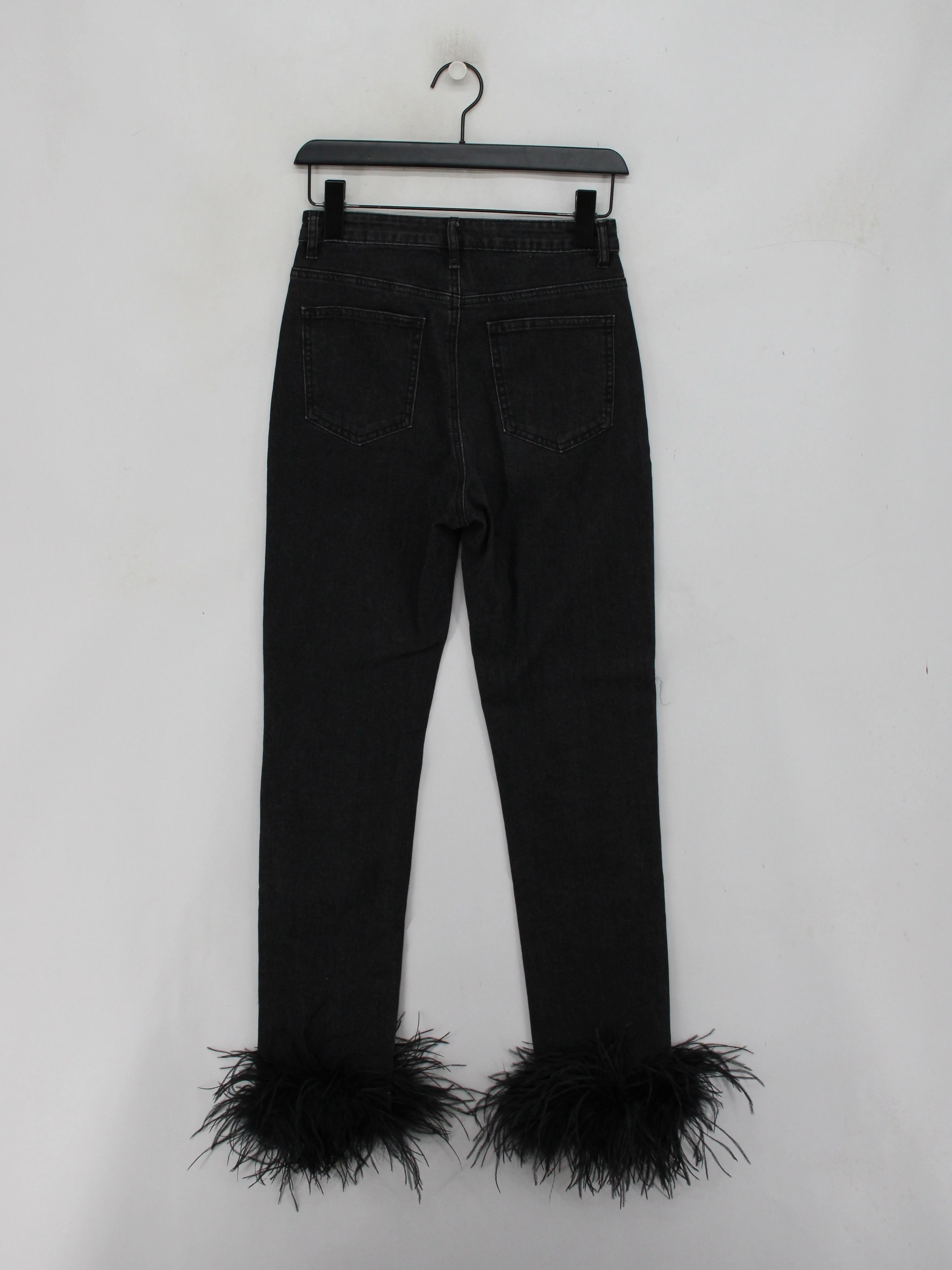 Lichi Women's Jeans W 26 in Black Cotton with Spandex Straight - Image 2
