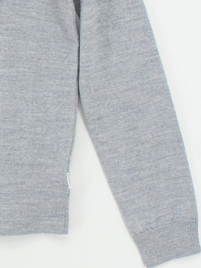 Lindbergh Men's Jumper Chest: 36 in Grey Wool with Acrylic Collared Pullover - Image 4