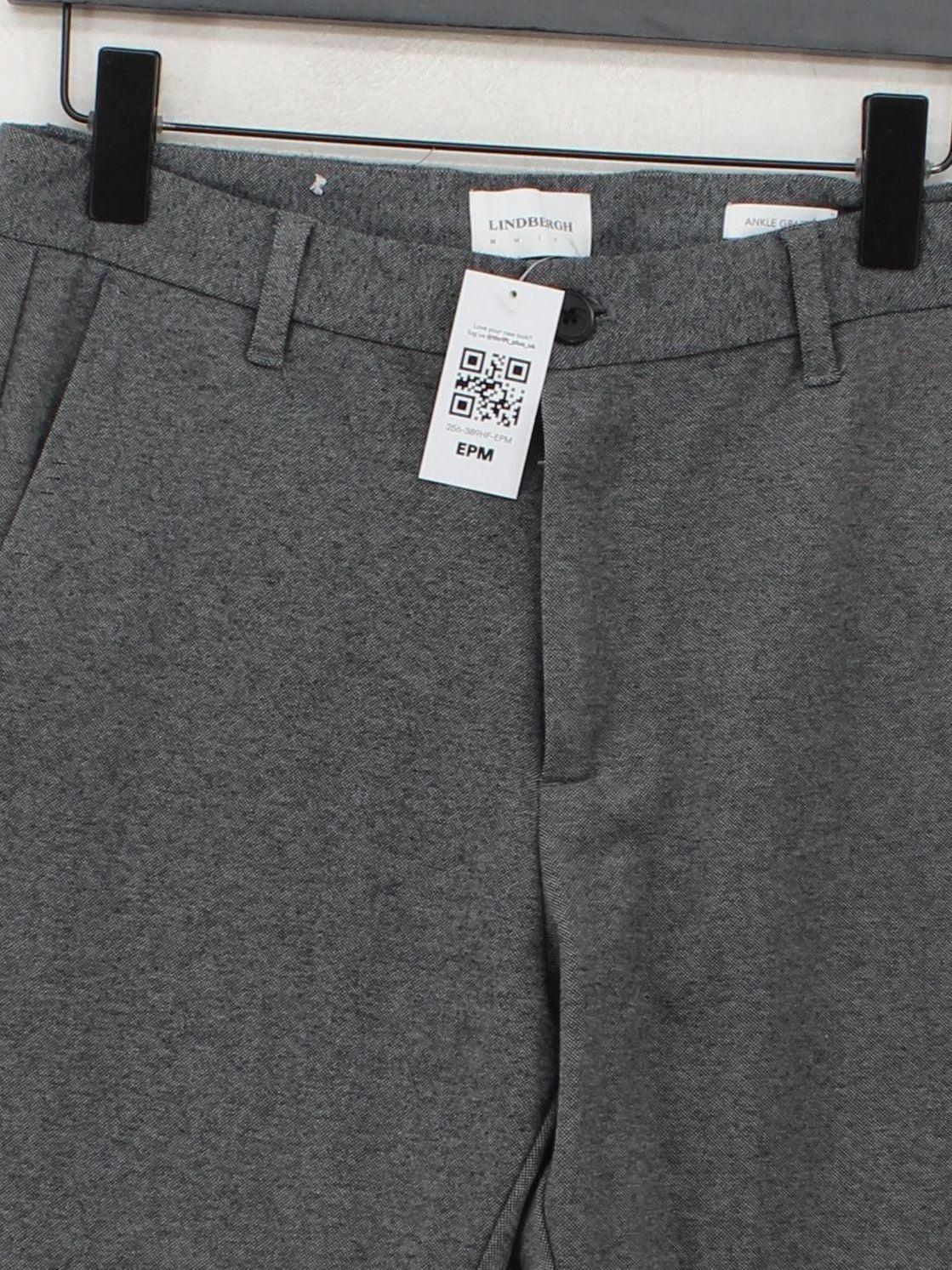 Lindbergh Men's Trousers W 33 in Grey Polyester with Viscose, Elastane Chino - Image 3