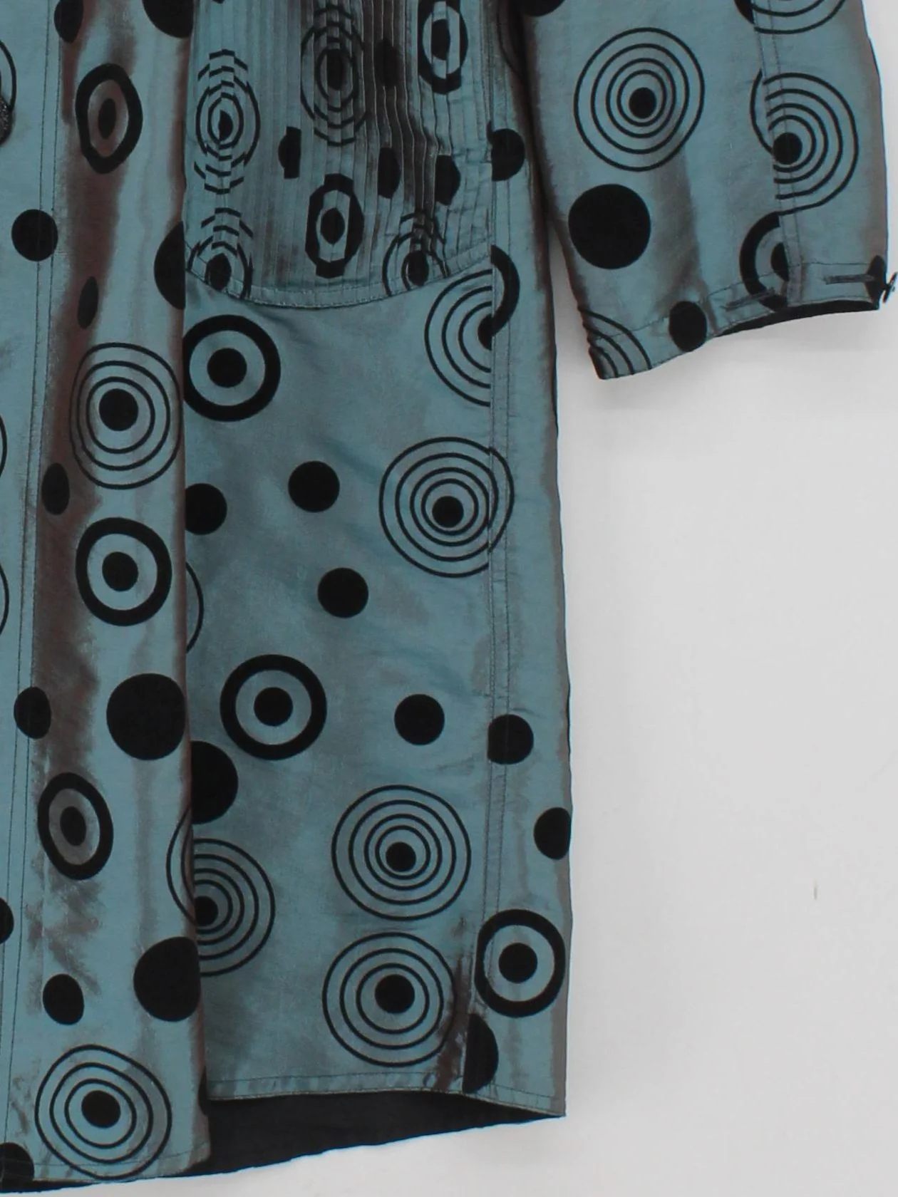 LINDI Women's Coat M Blue Geometric Polyester with Nylon Rain Coat - Image 4