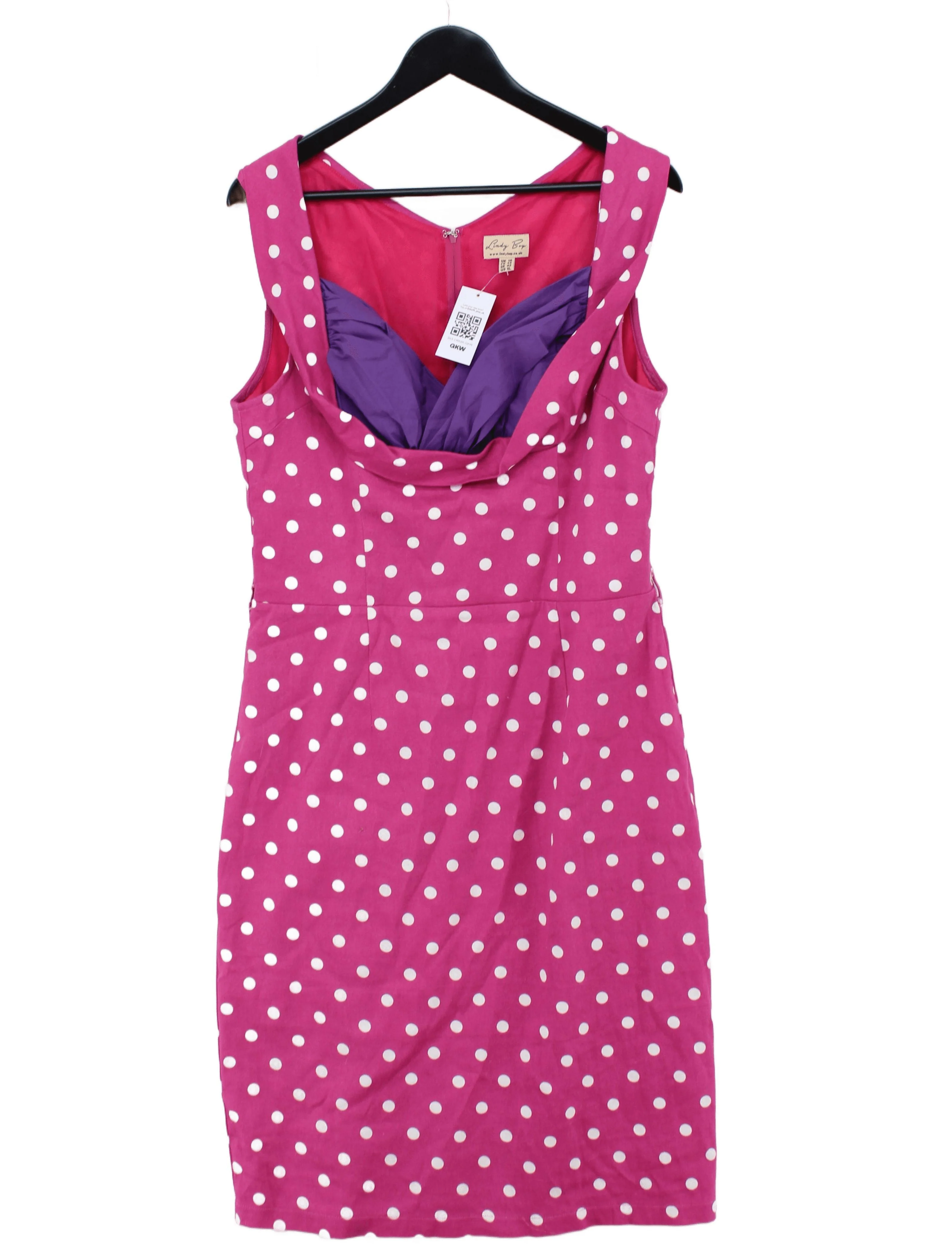 Lindy Bop Bodycon Midi Dress UK16 in Pink