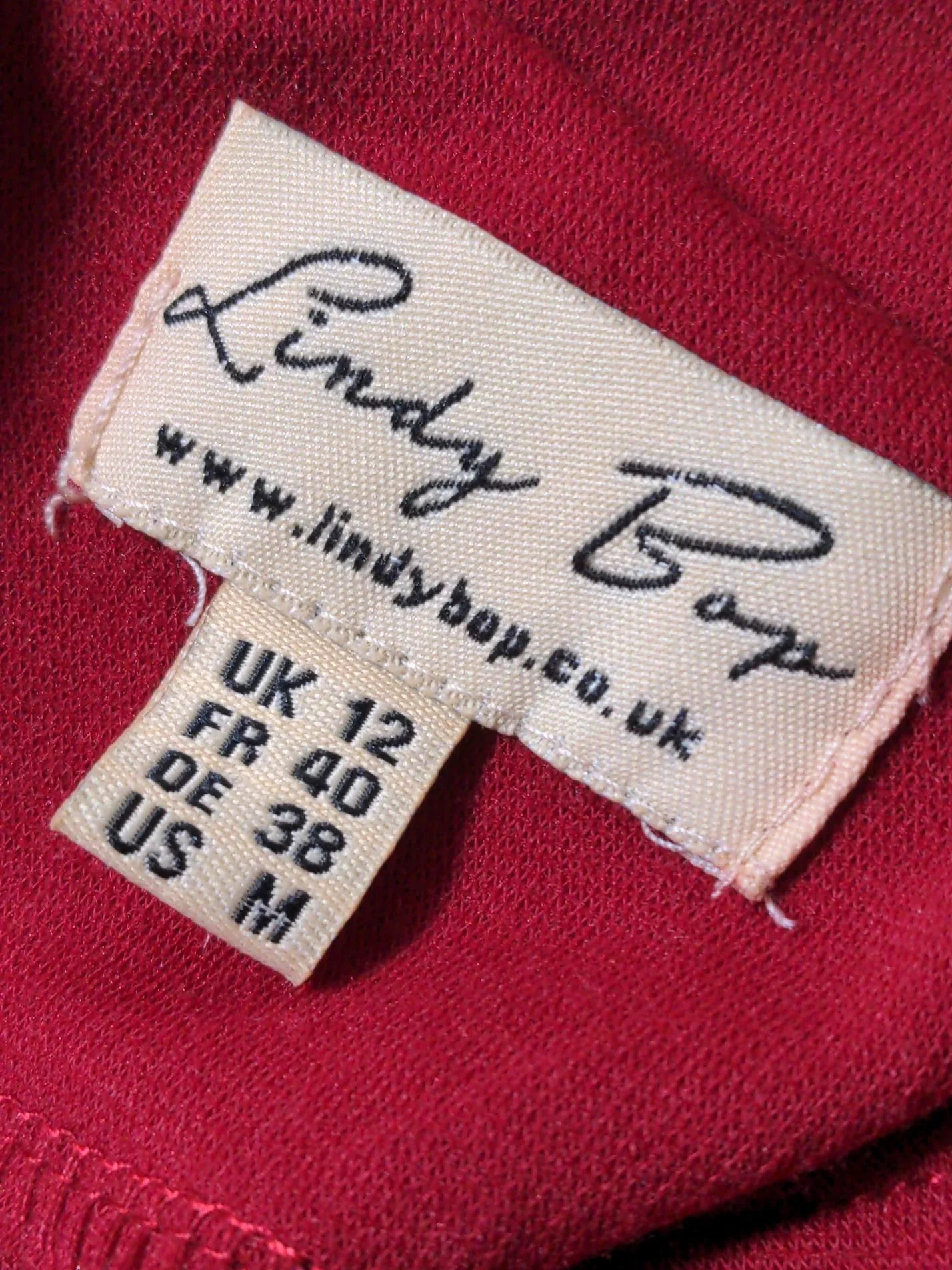 Lindy Bop Shirt Midi Dress UK12 in Red - Image 5