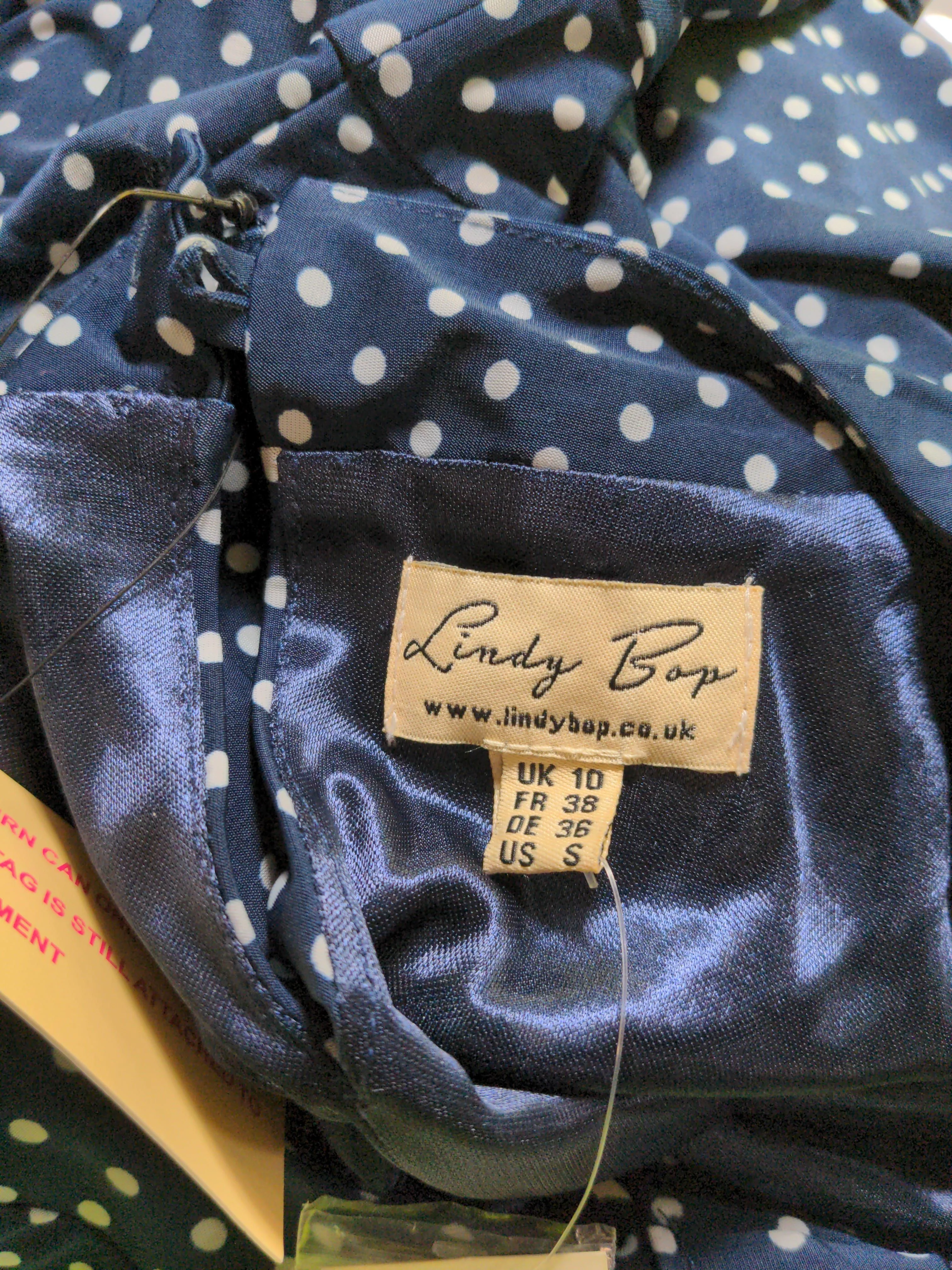 Lindy Bop Skater Midi Dress UK10 in Blue - Image 6