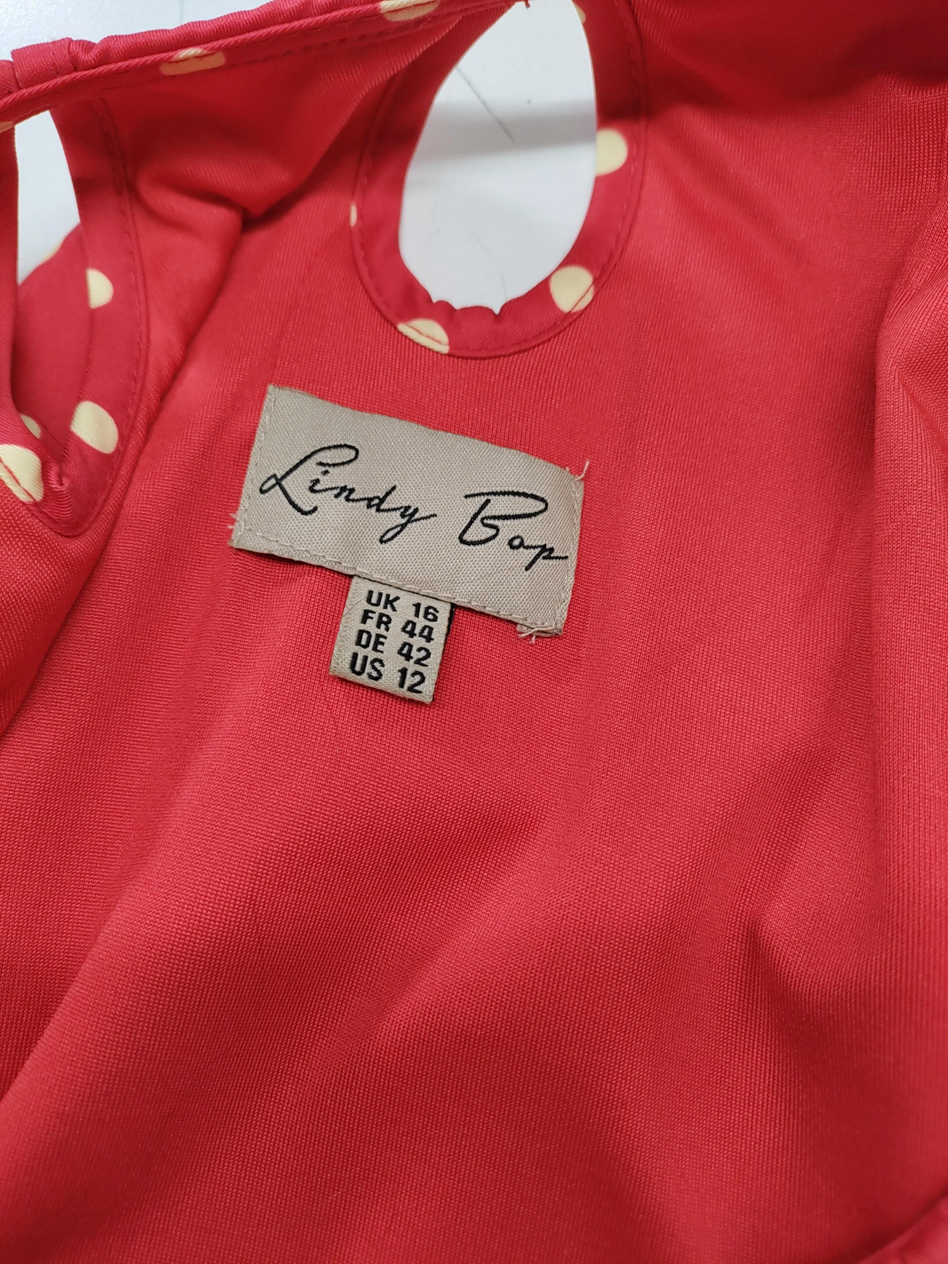 Lindy Bop Skater Mini Dress UK16 in Red - Image 5