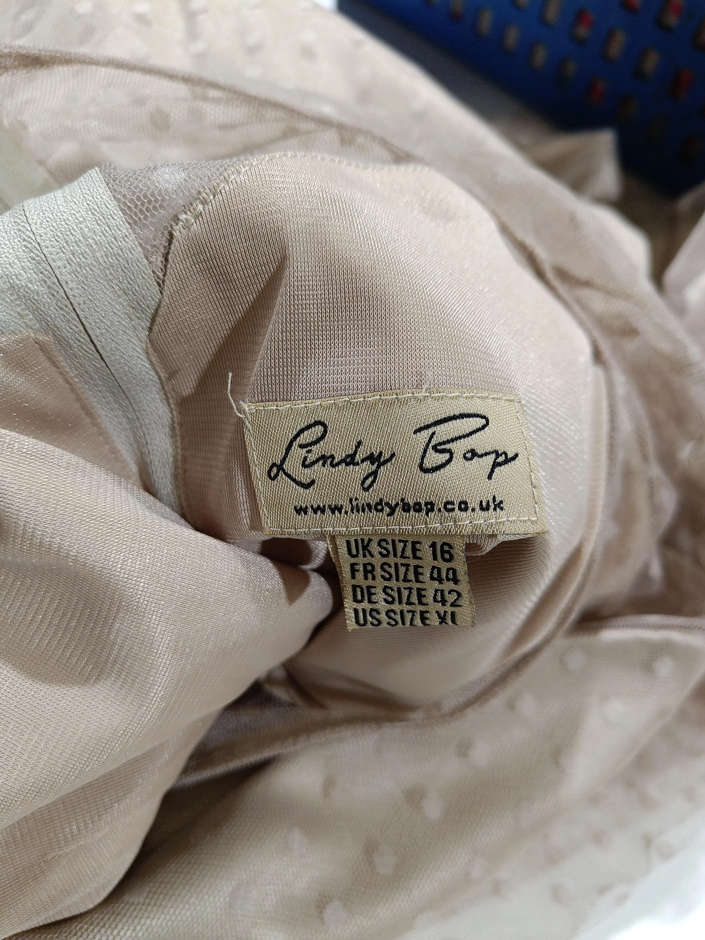 Lindy Bop Skater Mini Dress UK16 in Tan - Image 5