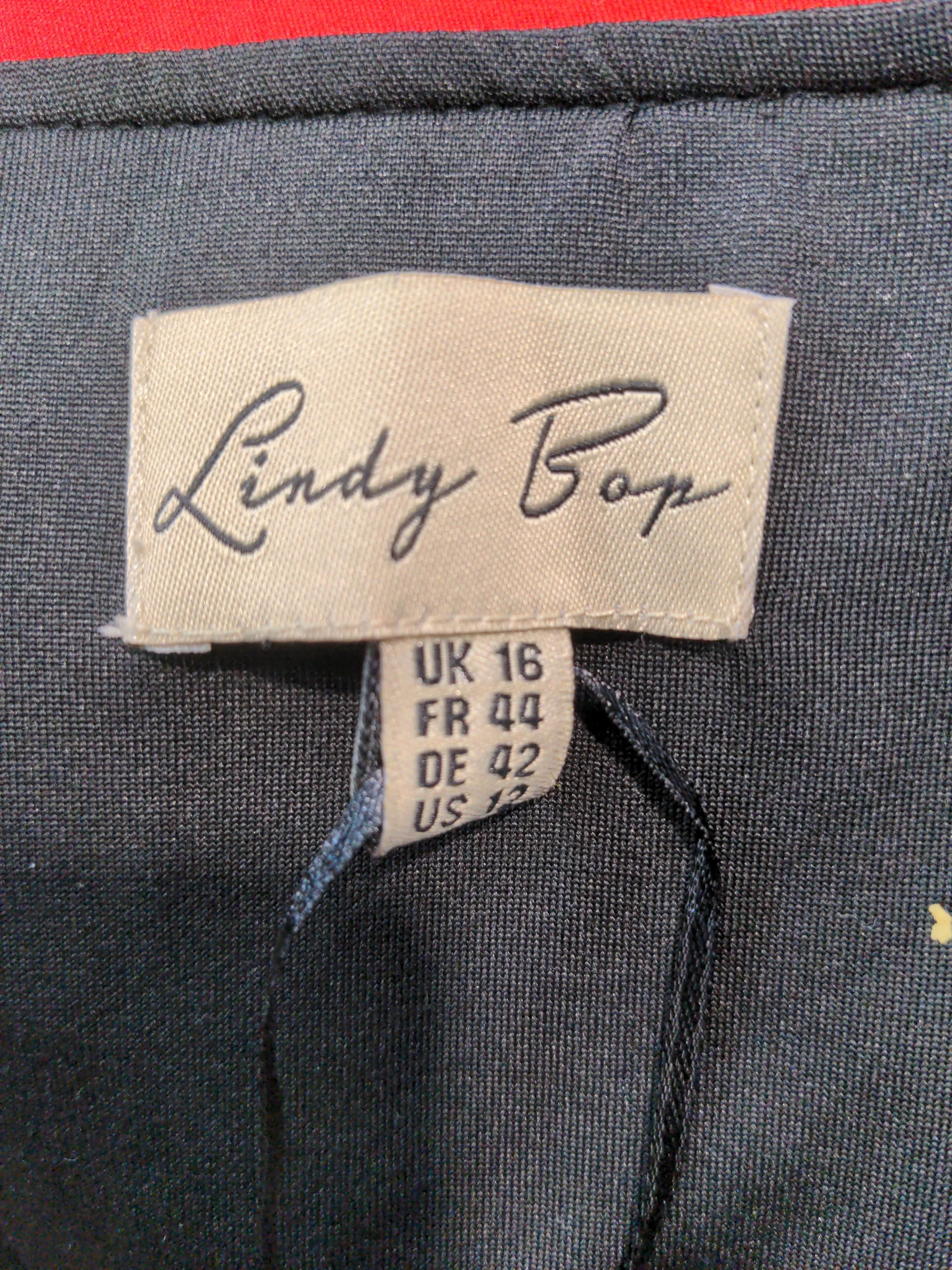 Lindy Bop Wrap Midi Dress UK16 in Black - Image 5