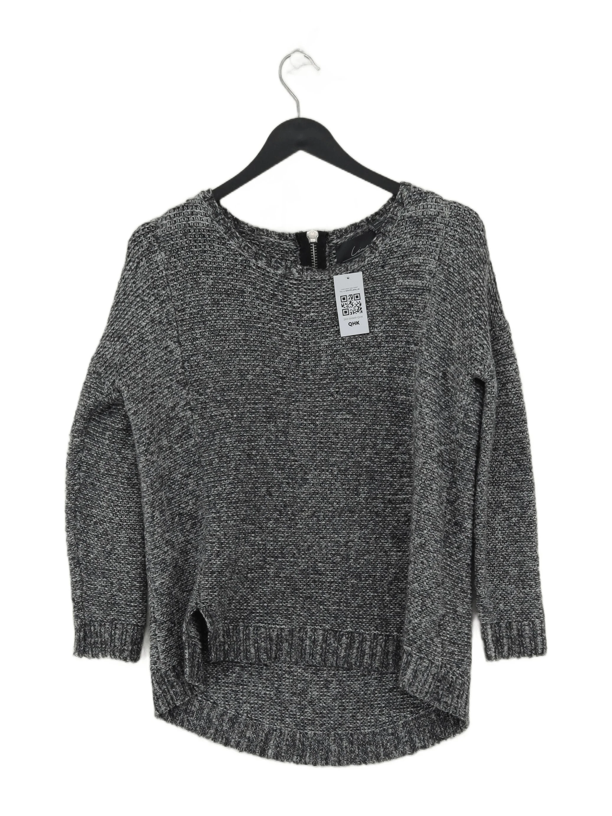 Line. Women's Jumper S Grey Acrylic with Nylon, Cotton, Wool Round Neck Pullover
