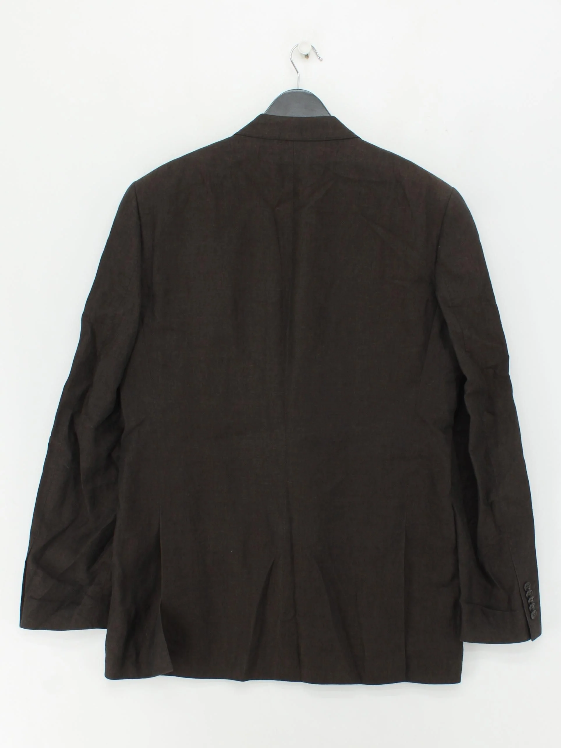 Linea Men's Blazer Chest: 42 in Brown Linen with Polyester, Viscose Overcoat - Image 2