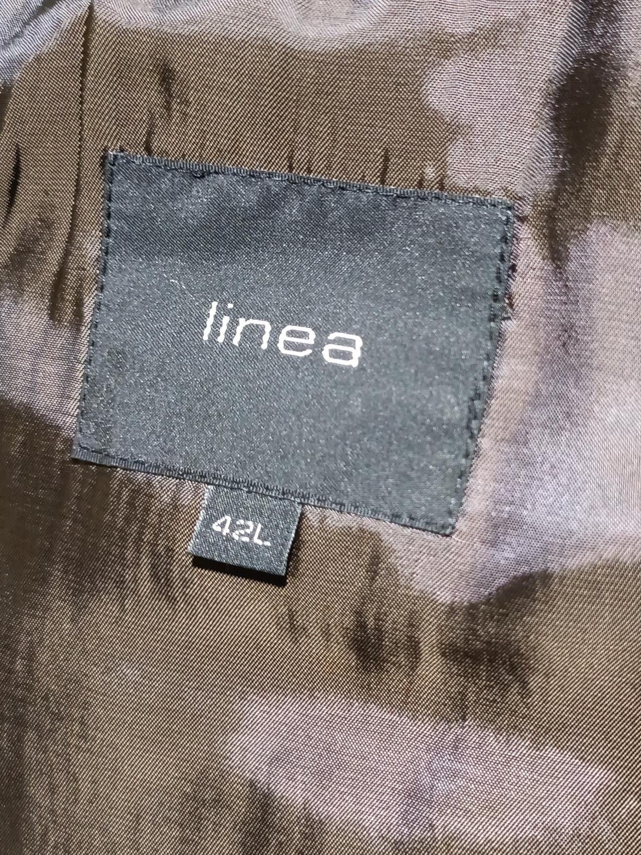 Linea Men's Blazer Chest: 42 in Brown Linen with Polyester, Viscose Overcoat - Image 5