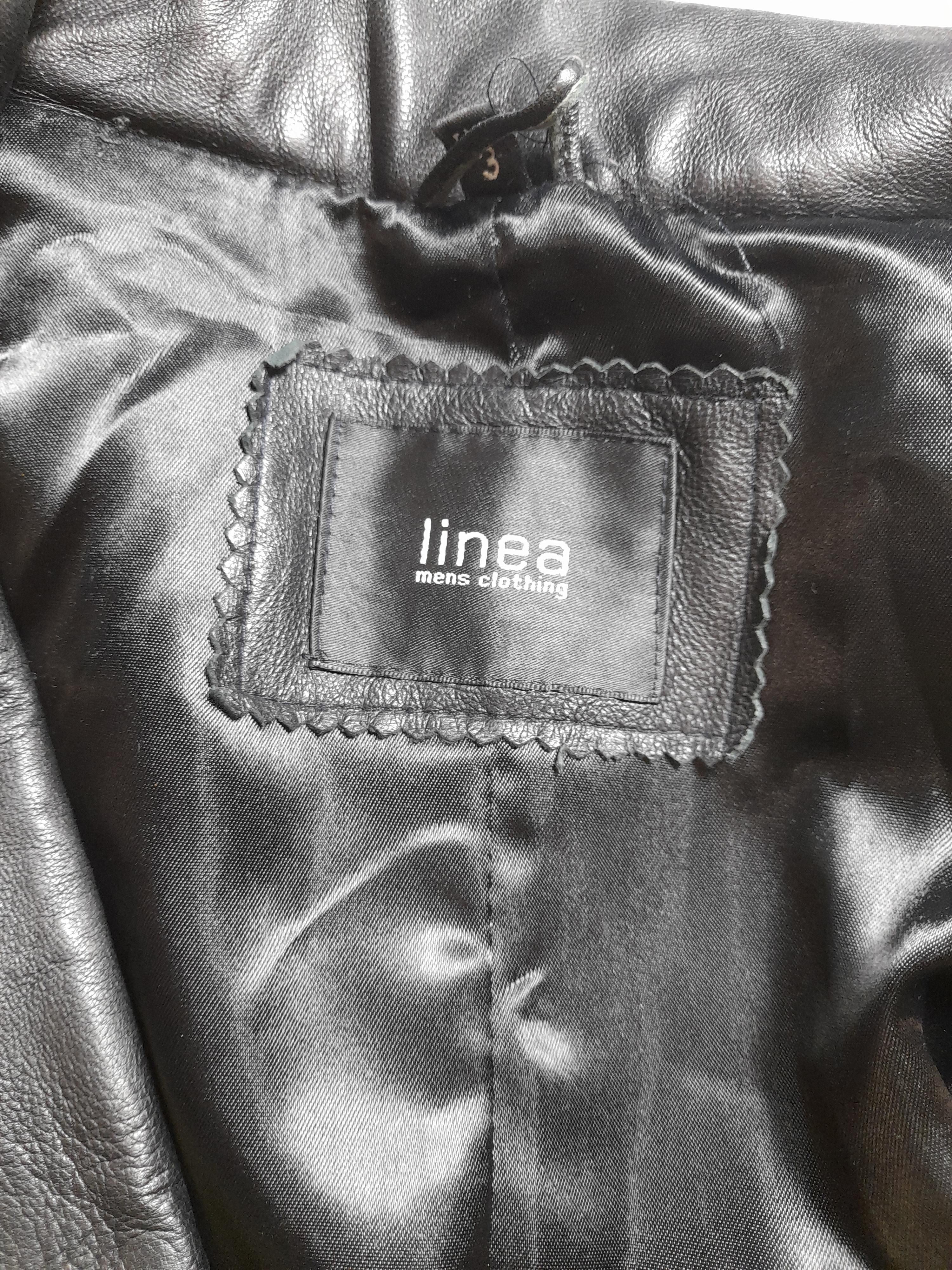 Linea Men's Blazer L Black Leather with Polyester Overcoat - Image 5