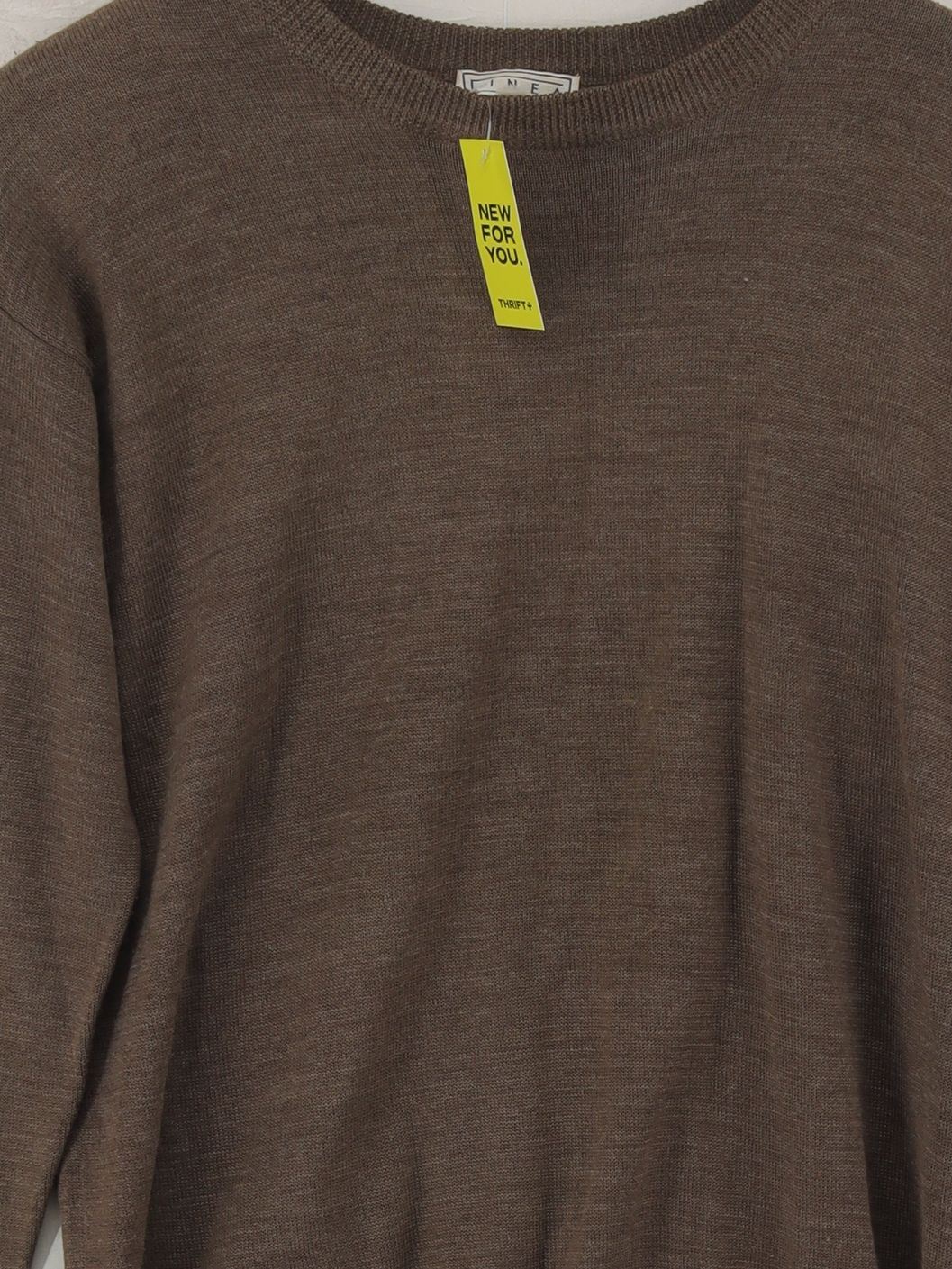 Linea Men's Jumper M Brown 100% Wool Round Neck Pullover - Image 3