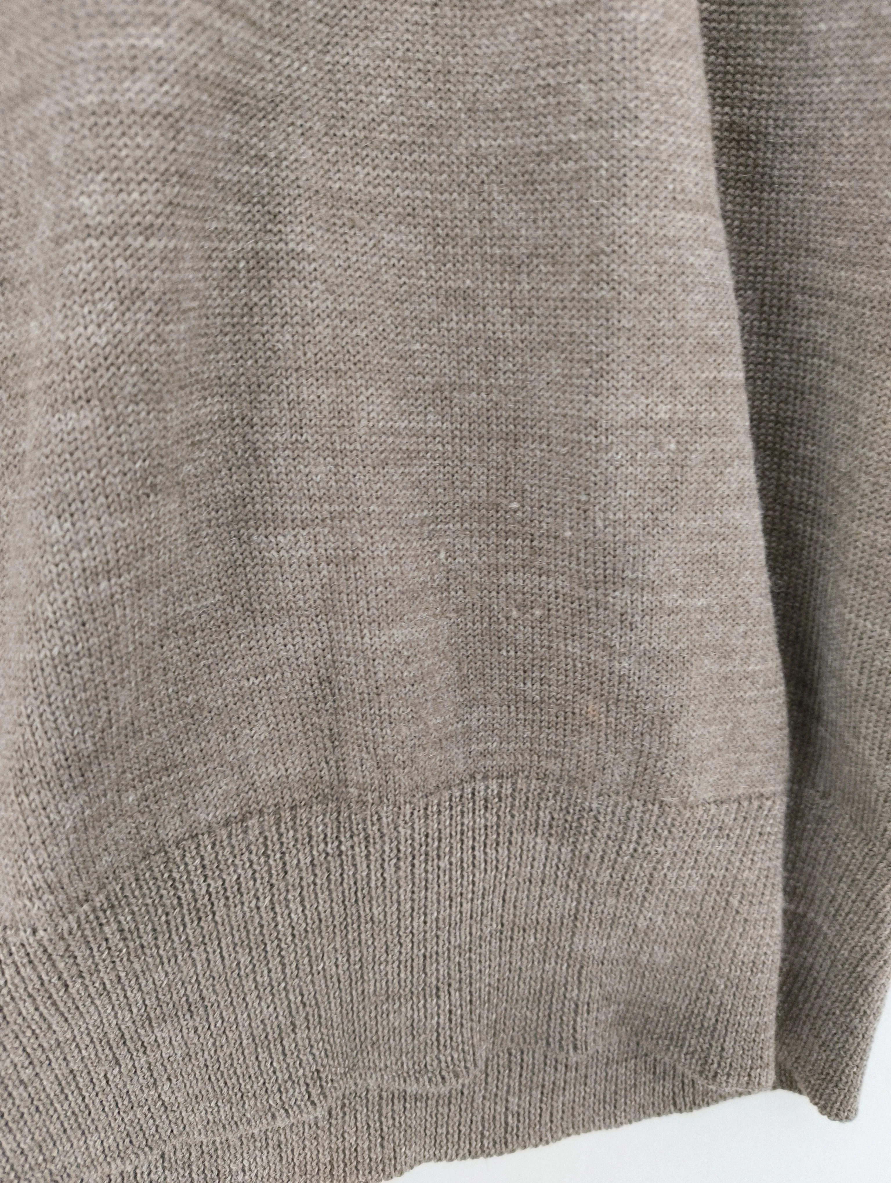 Linea Men's Jumper M Brown 100% Wool Round Neck Pullover - Image 5