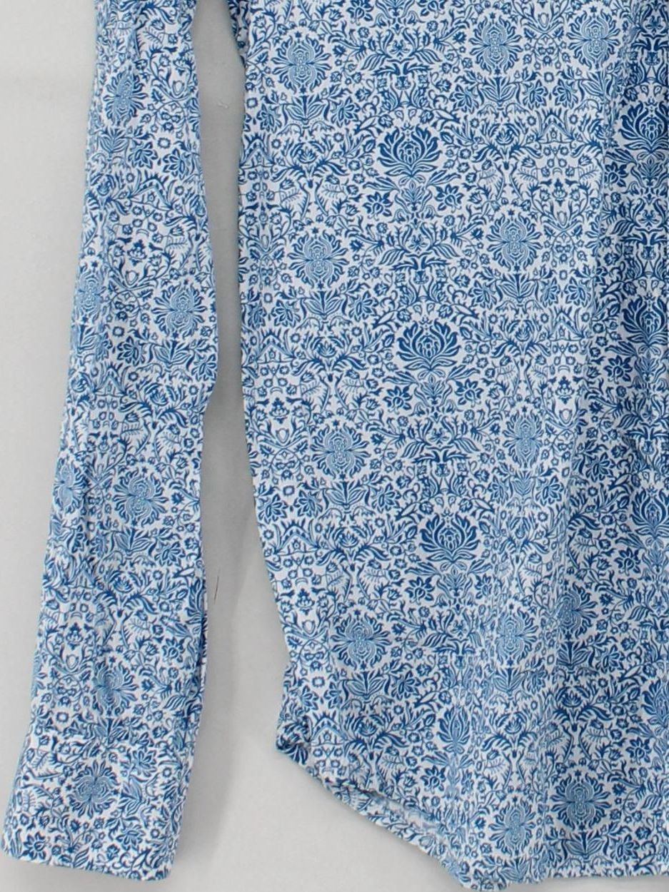 Linea Men's Shirt S Blue Floral 100% Cotton Basic - Image 4