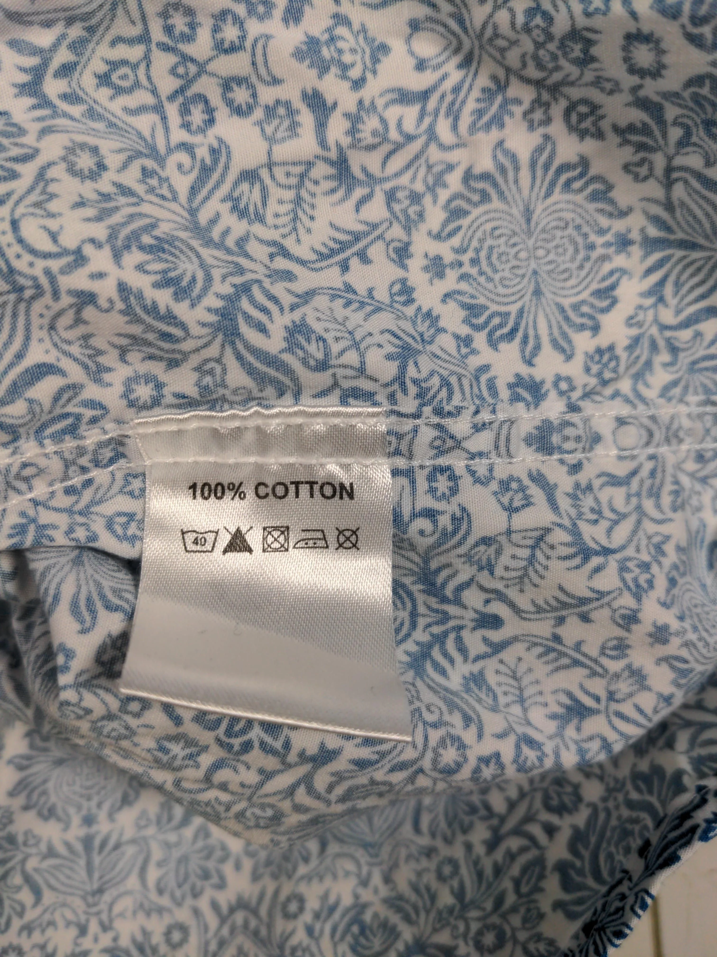 Linea Men's Shirt S Blue Floral 100% Cotton Basic - Image 6
