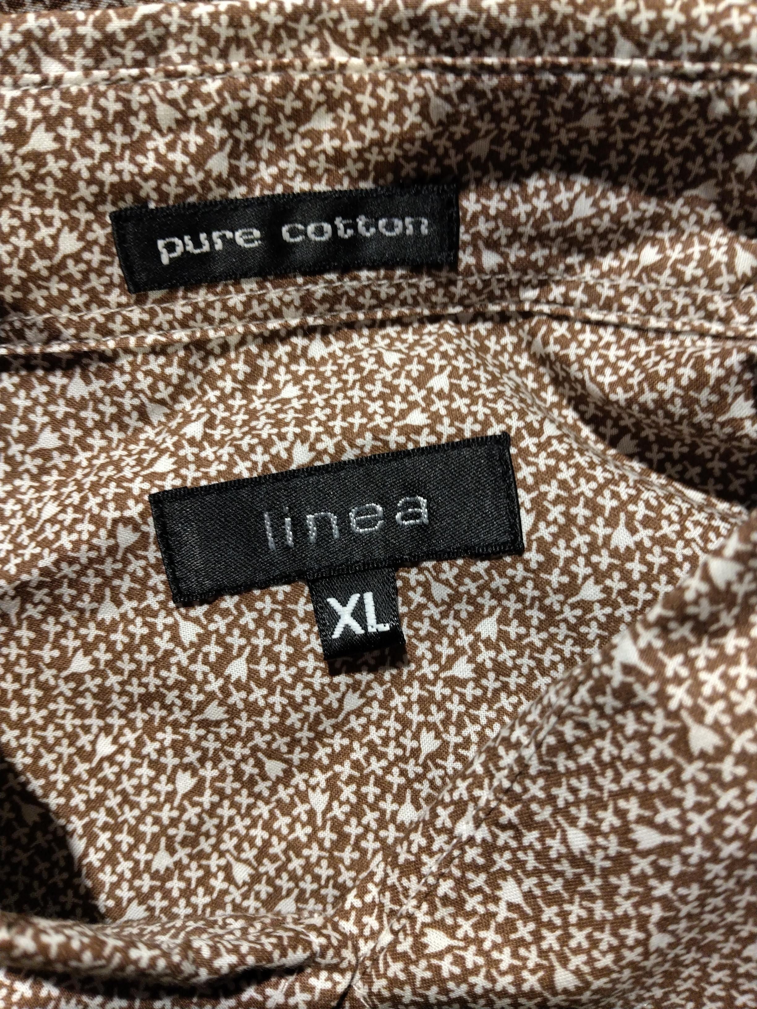 Linea Men's Shirt XL Brown Geometric 100% Cotton Basic - Image 6