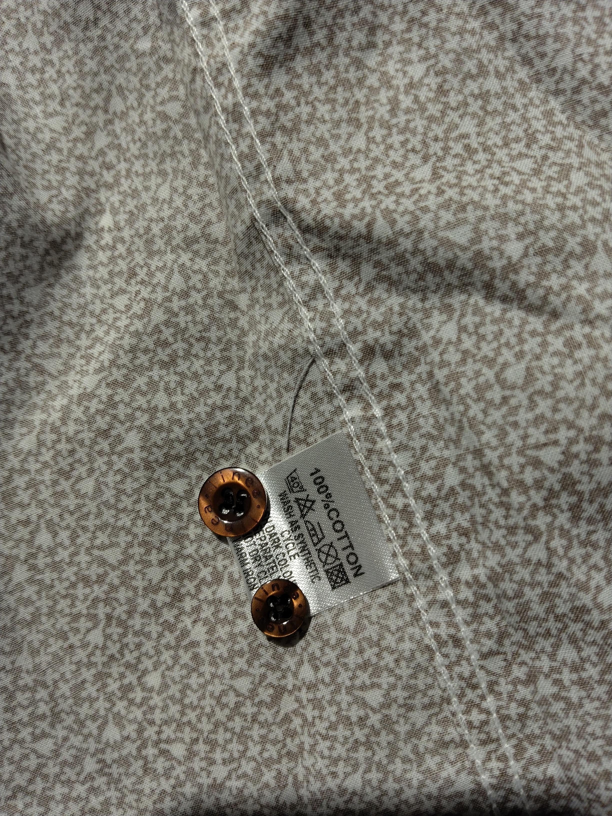 Linea Men's Shirt XL Brown Geometric 100% Cotton Basic - Image 7