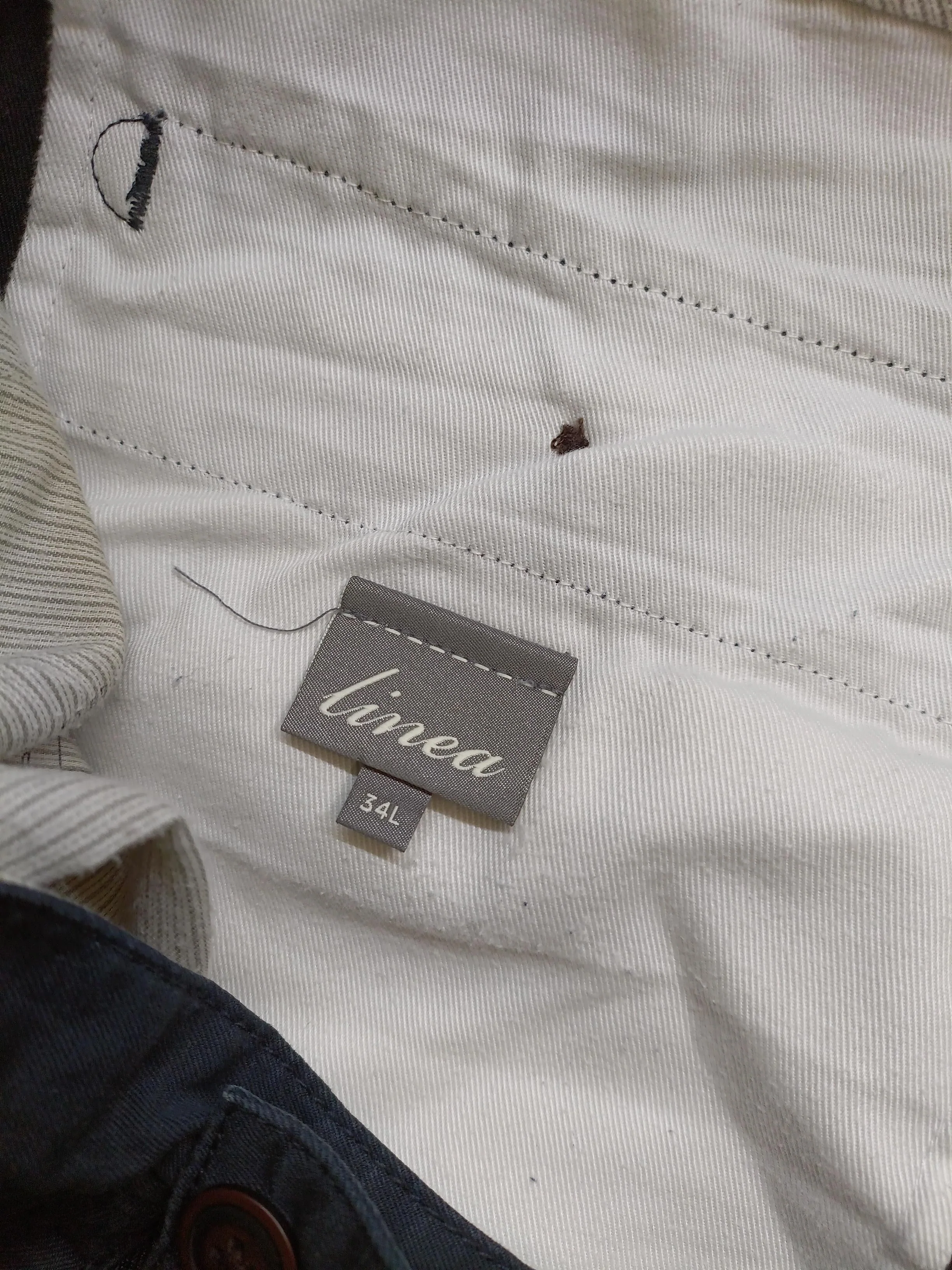 Linea Men's Trousers L Blue 100% Cotton Straight Chino - Image 7