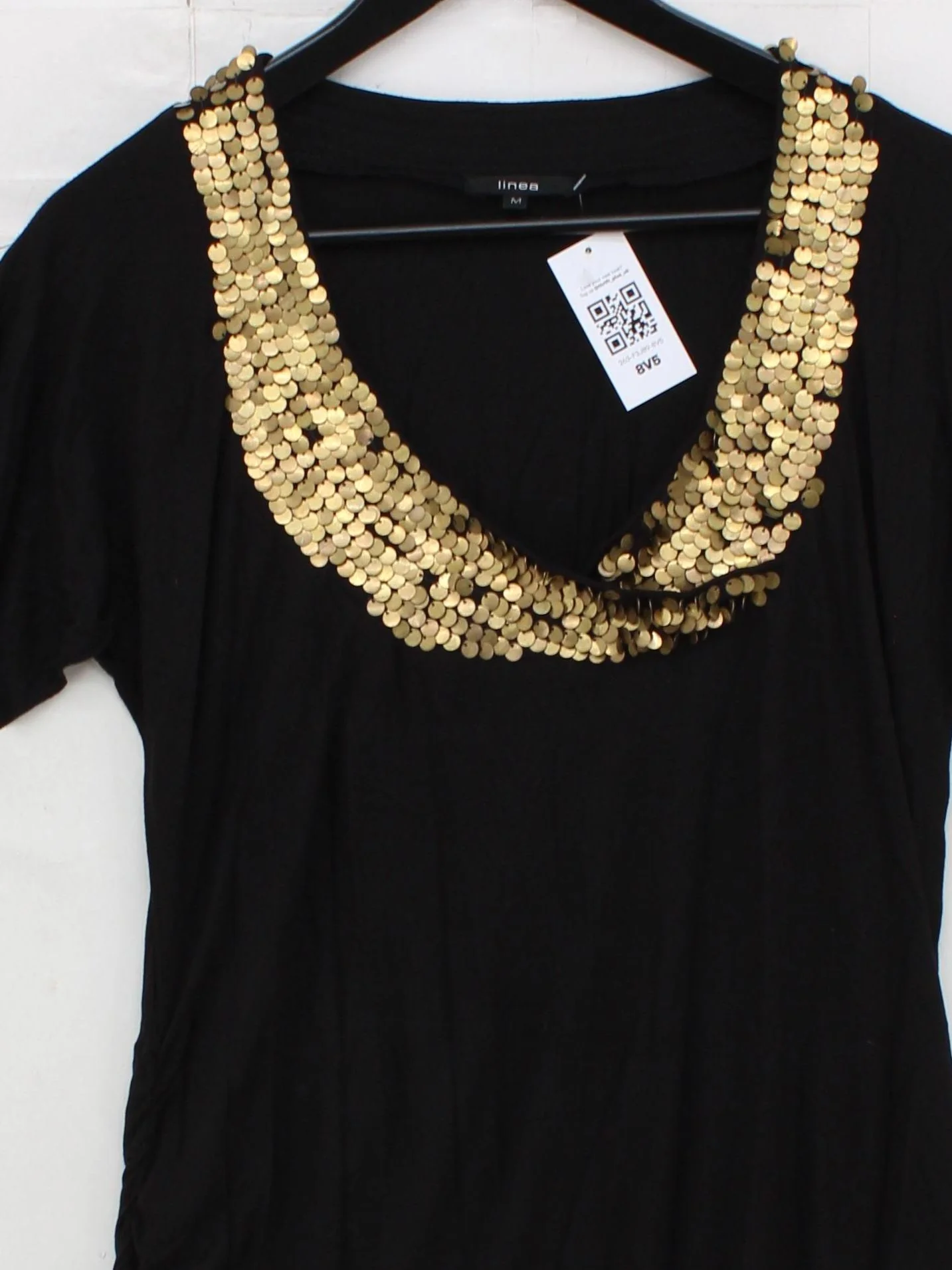 Linea T-Shirt Mini Dress M in Black - Image 3