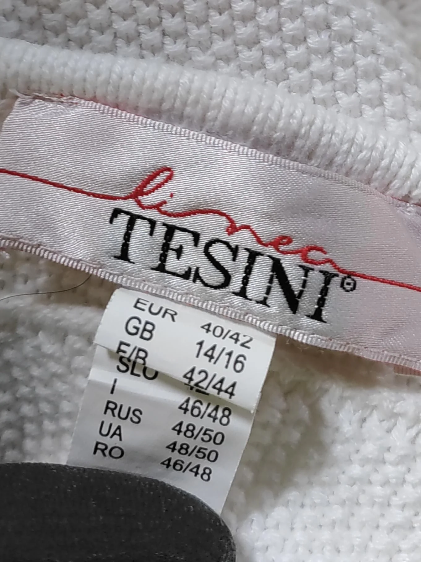 Linea Tesini Women's Jumper UK 14 White 100% Other Round Neck Pullover - Image 5