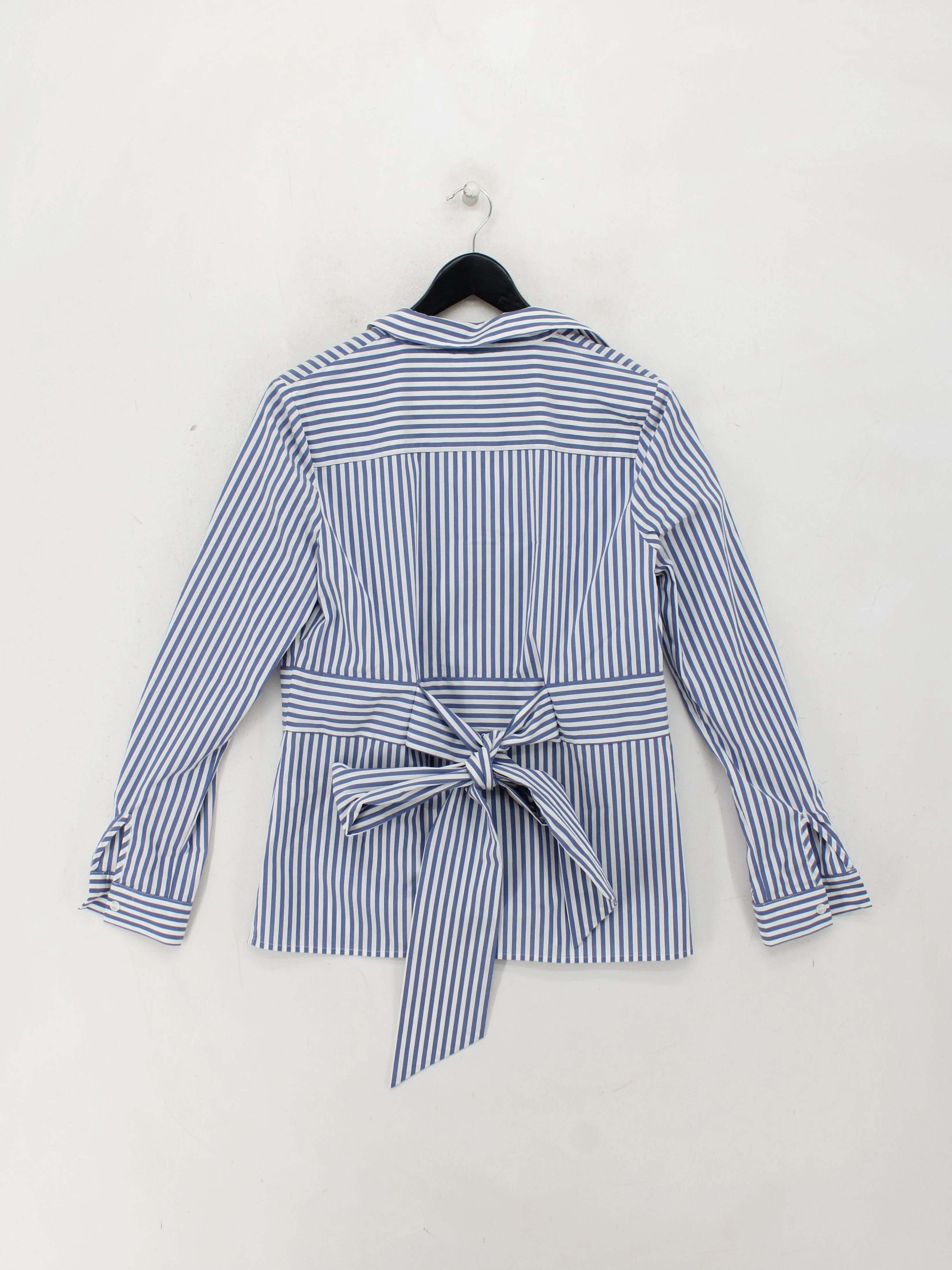 Linea Women's Shirt UK 10 Blue Striped 100% Other Long Sleeve Collared Basic - Image 2