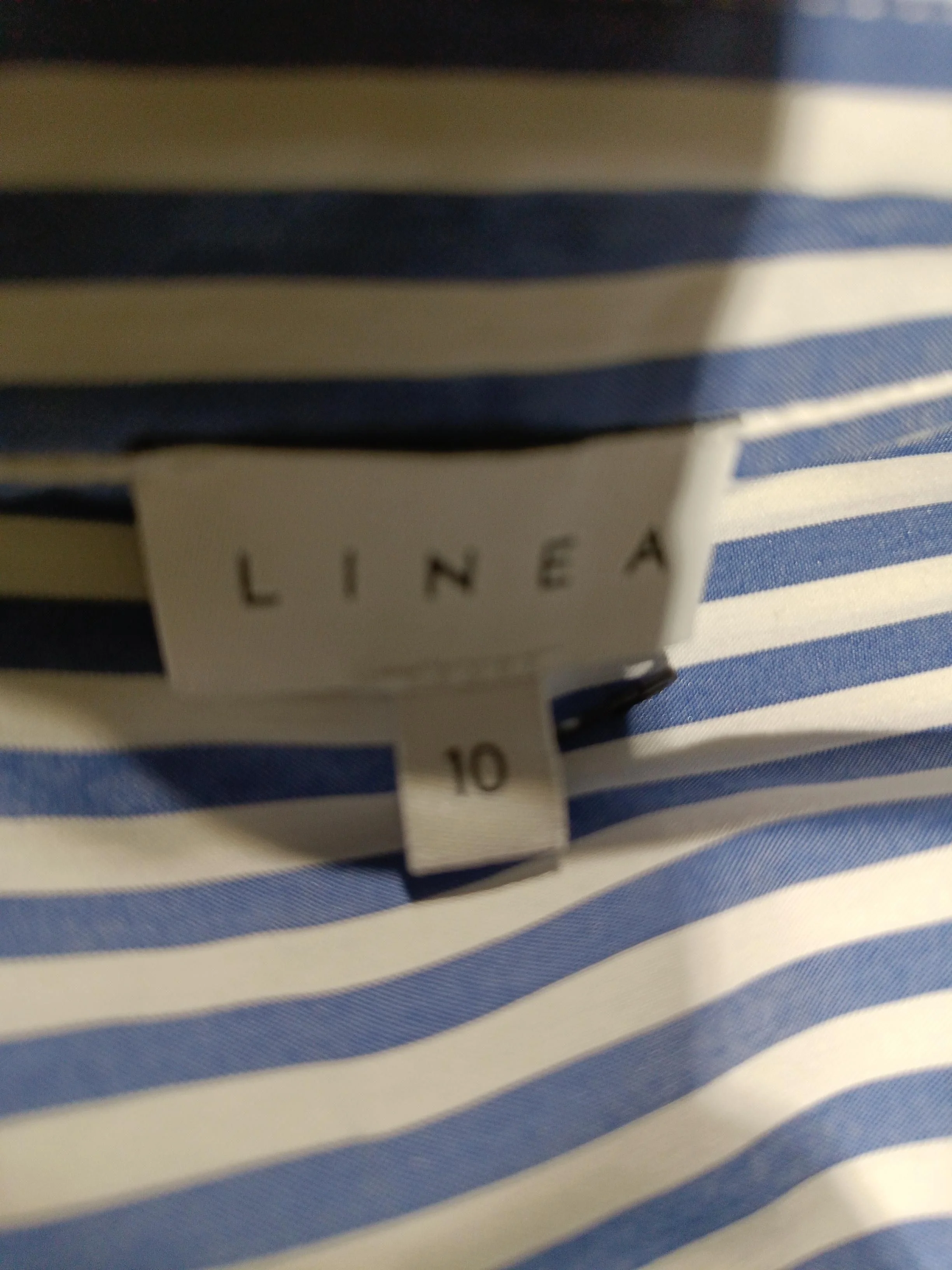 Linea Women's Shirt UK 10 Blue Striped 100% Other Long Sleeve Collared Basic - Image 5